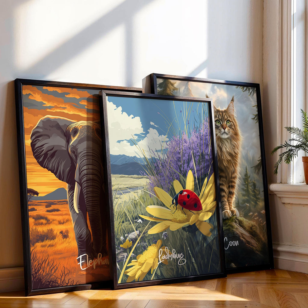 Ladybug Art Print | Kids Room, Nursery Nature Decor