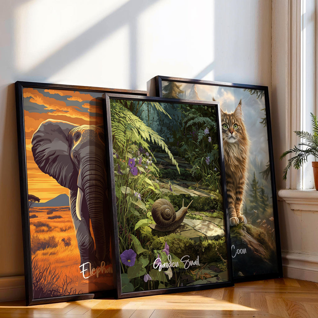 Whimsical Garden Snail Print: Nature-Inspired Kids Room Decor