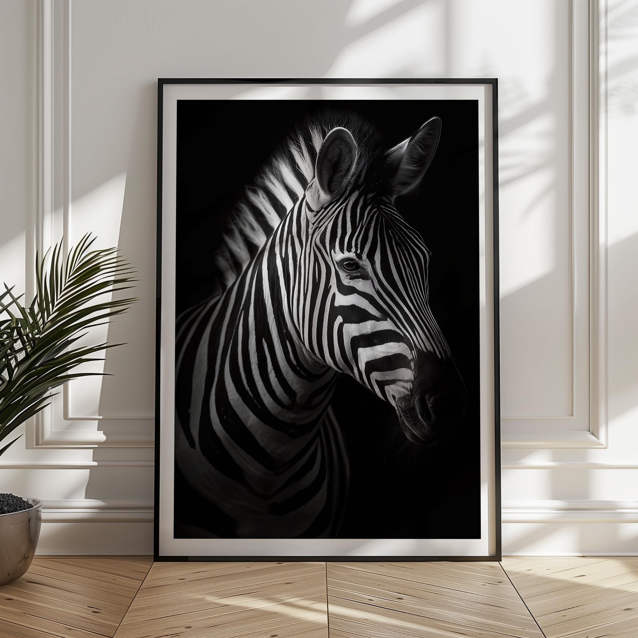 Black and White Zebra Print: Safari Animal Wall Art