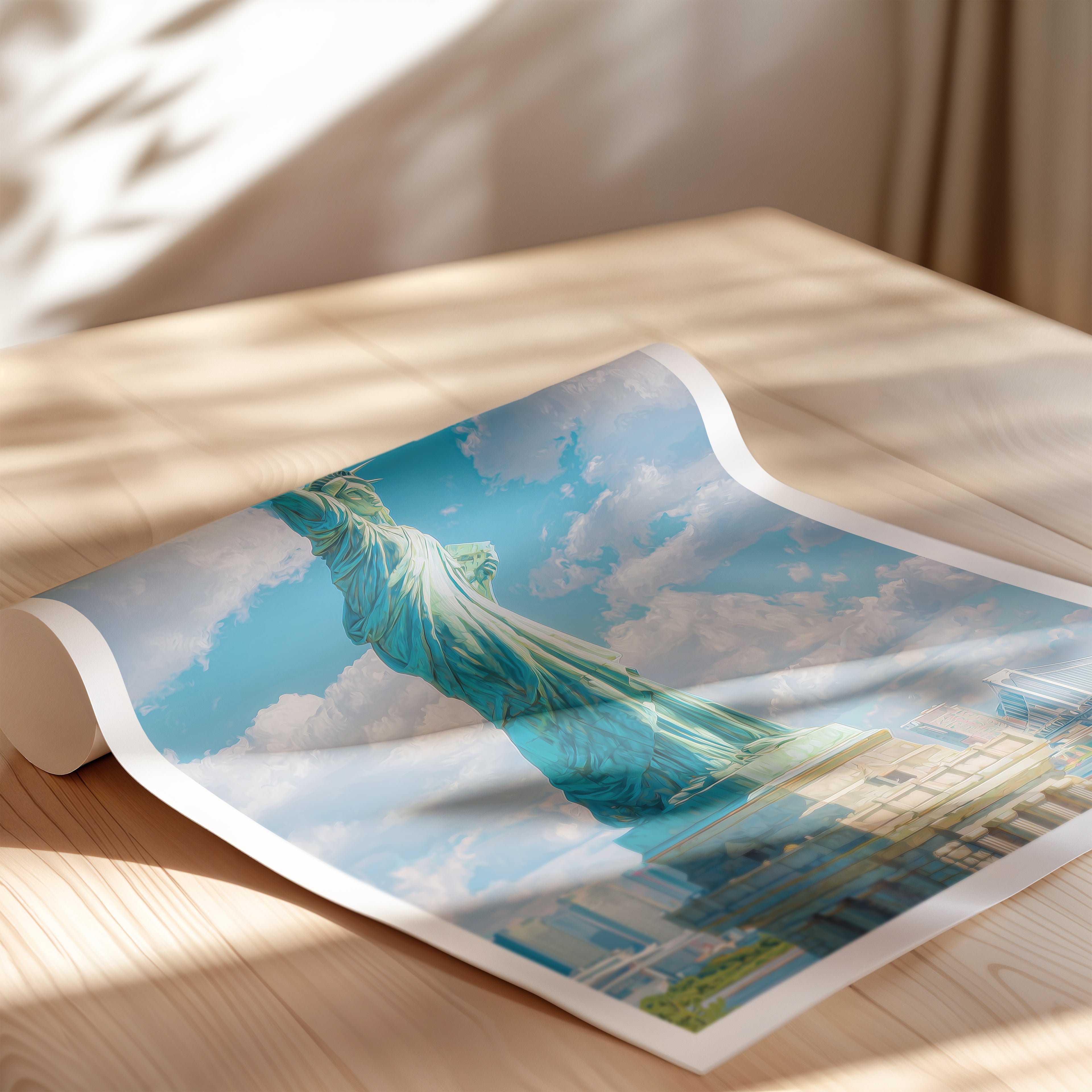 New York Travel Poster – Statue of Liberty Wall Art Print, USA Landmark, City Decor