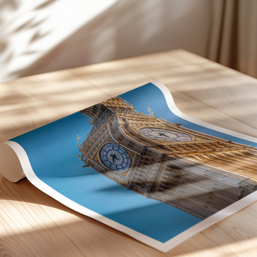 London Travel Poster – Big Ben Wall Art Print, Historic Landmark, British City Decor