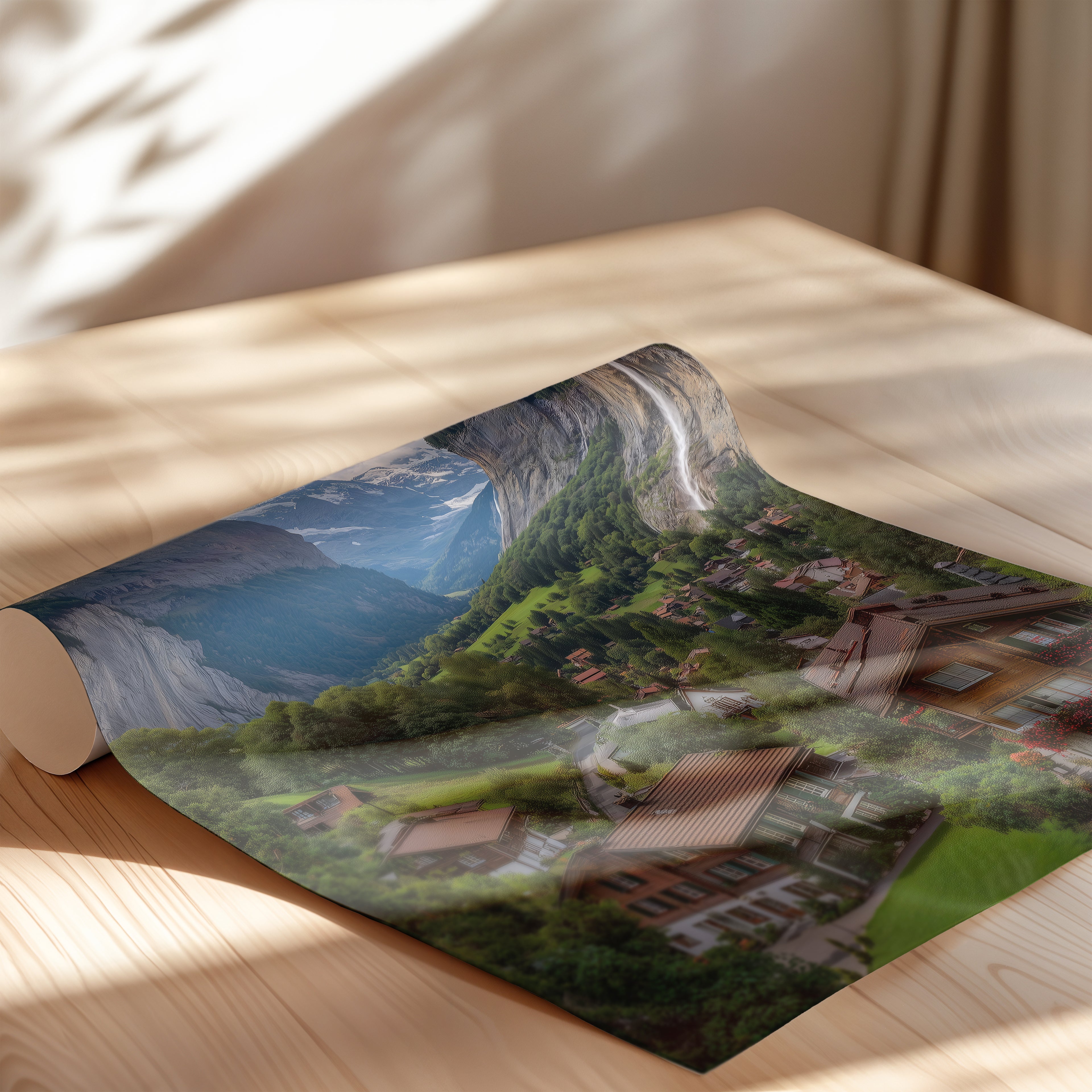 Lauterbrunnen Switzerland Poster – Alpine Landscape Wall Art, Mountain Valley Print, European Travel Photography Decor