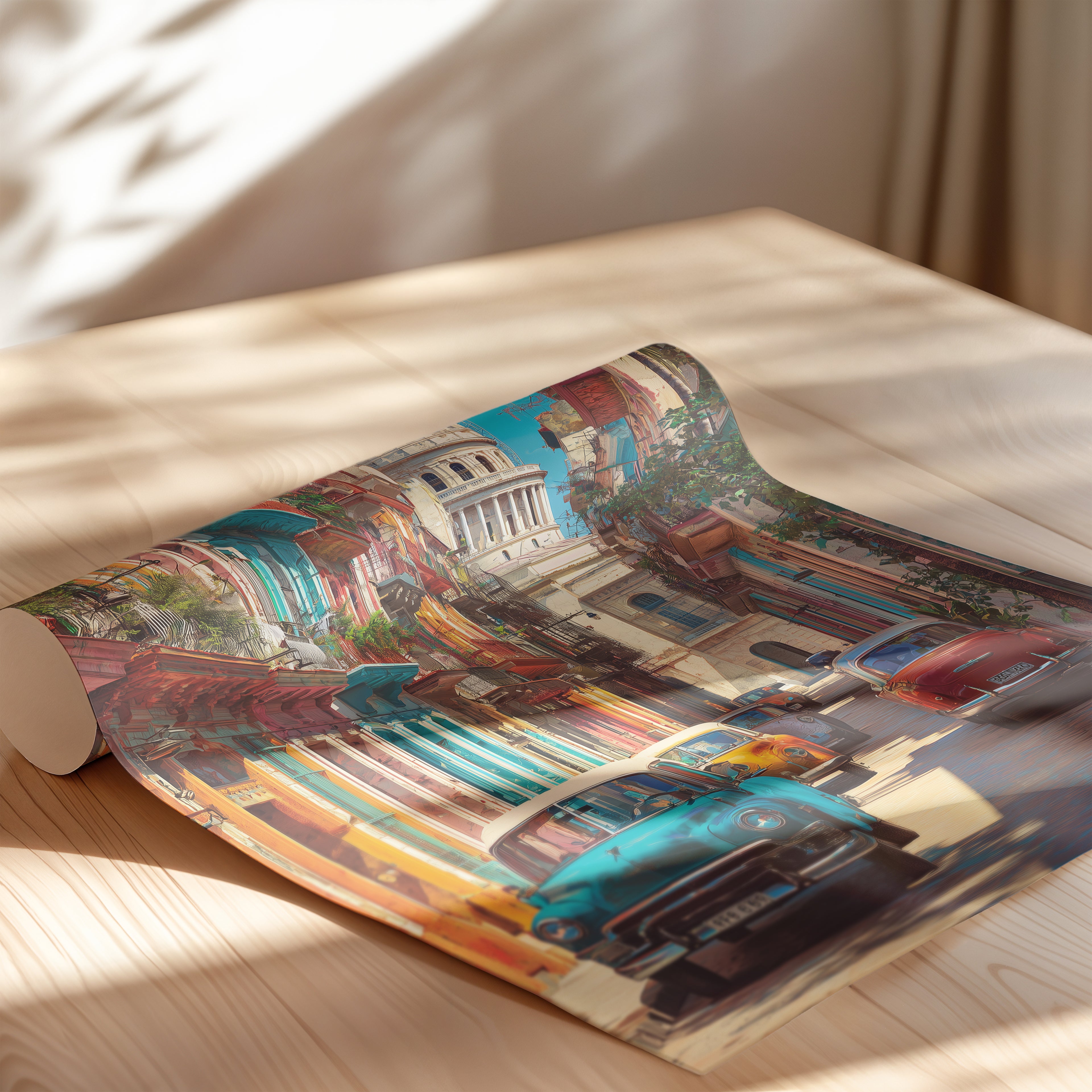 Havana Cuba Poster – Vintage City Wall Art, Caribbean Travel Print, Colourful Street Photography Decor