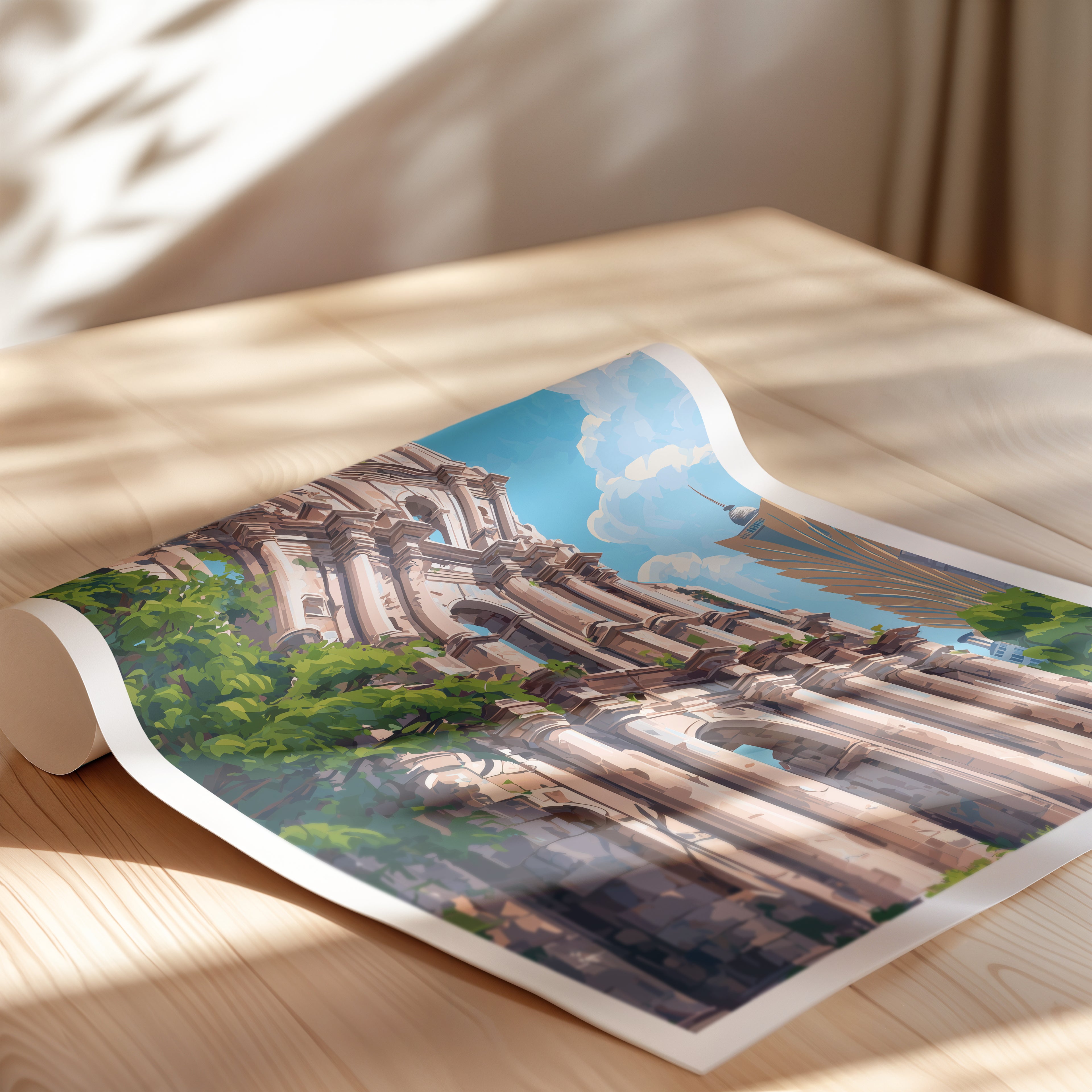 Macau Travel Poster: Ruins of St. Paul Print, China Wall Art