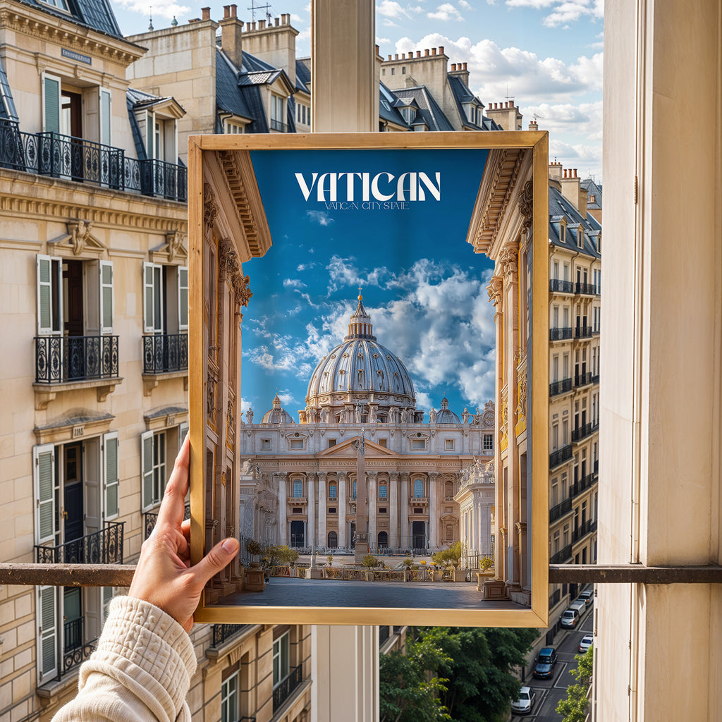 Vatican City Travel Poster: St. Peter's Basilica Art Print