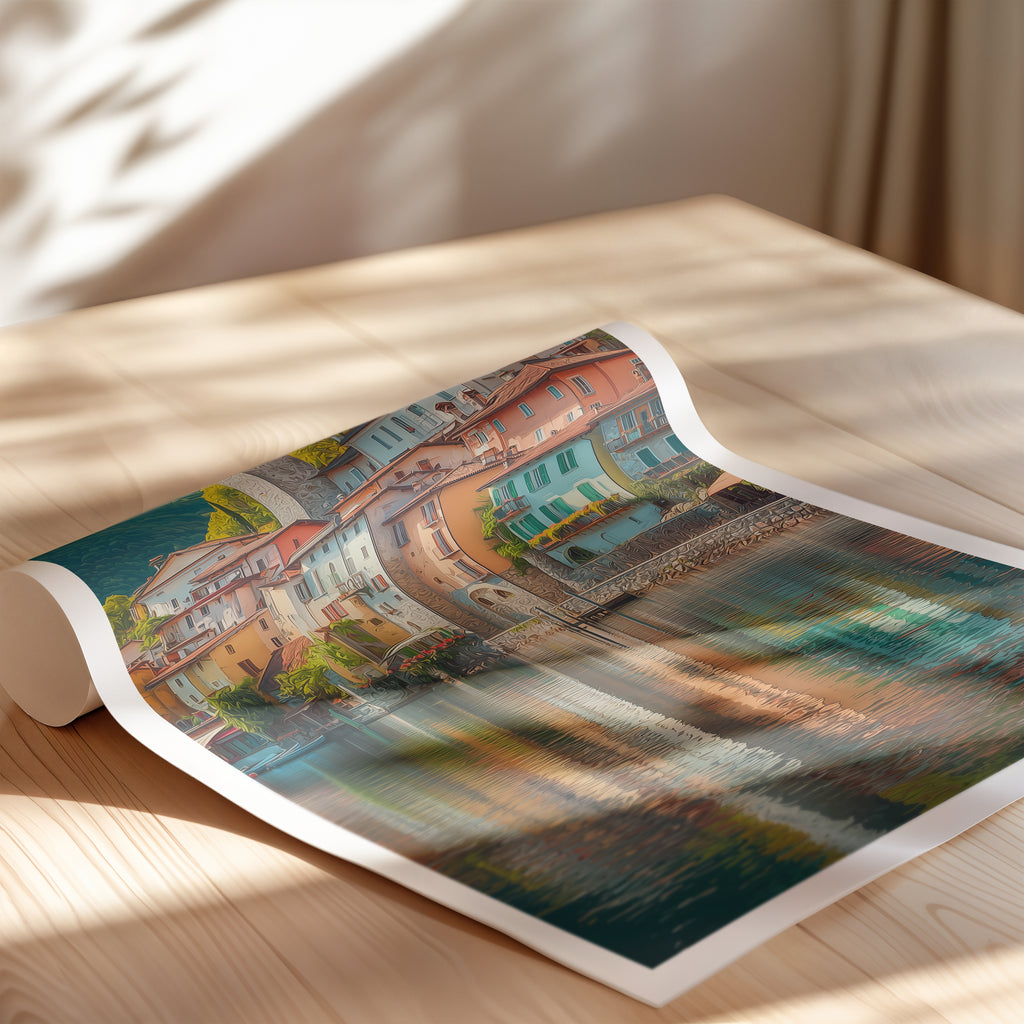 Switzerland Travel Poster – Ticino Alpine Print, Mountain Landscape Wall Art, European Decor