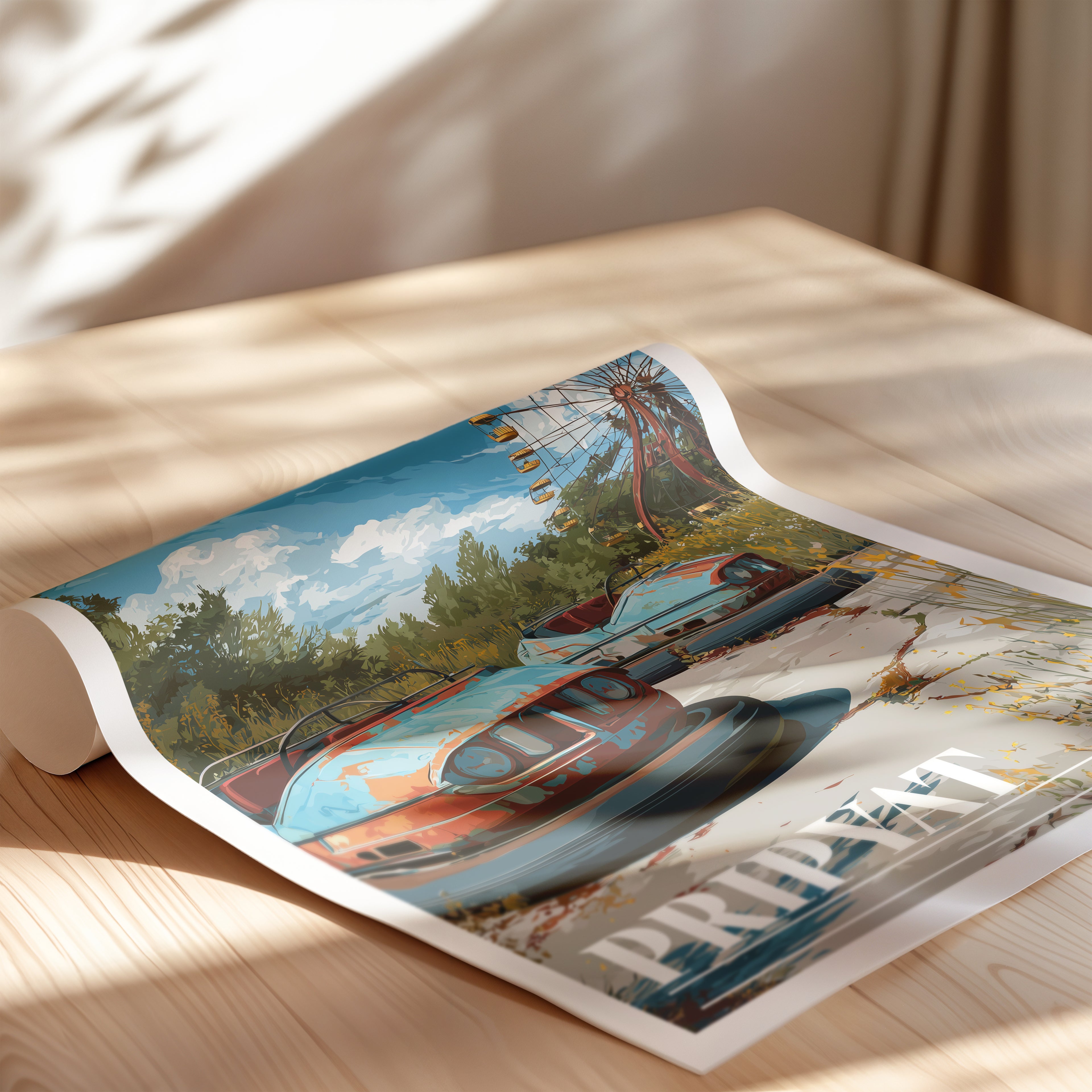 Chernobyl Travel Poster: Pripyat Amusement Park Print, Ukraine Wall Art