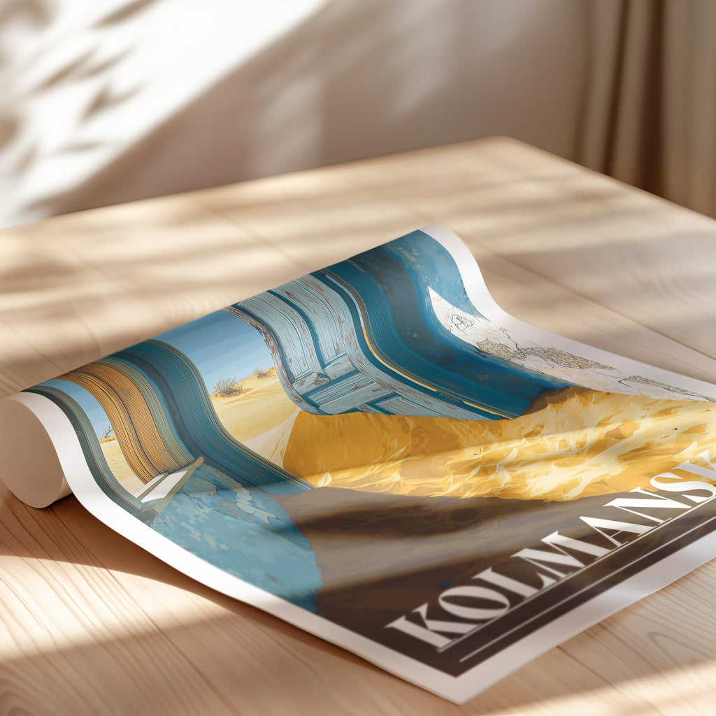 Kolmanskop Travel Poster: Abandoned House Print, Namibia Wall Art