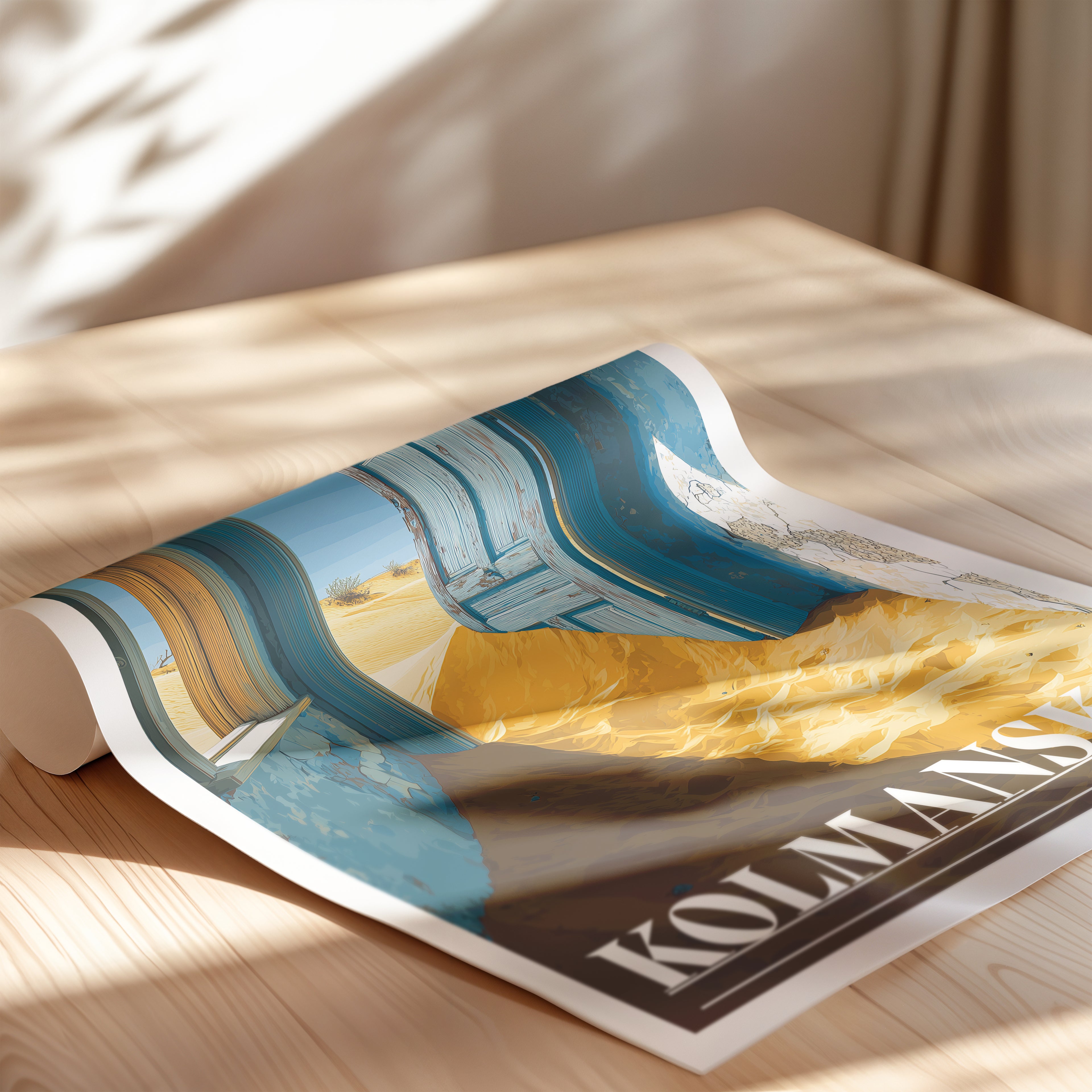 Kolmanskop Travel Poster: Abandoned House Print, Namibia Wall Art