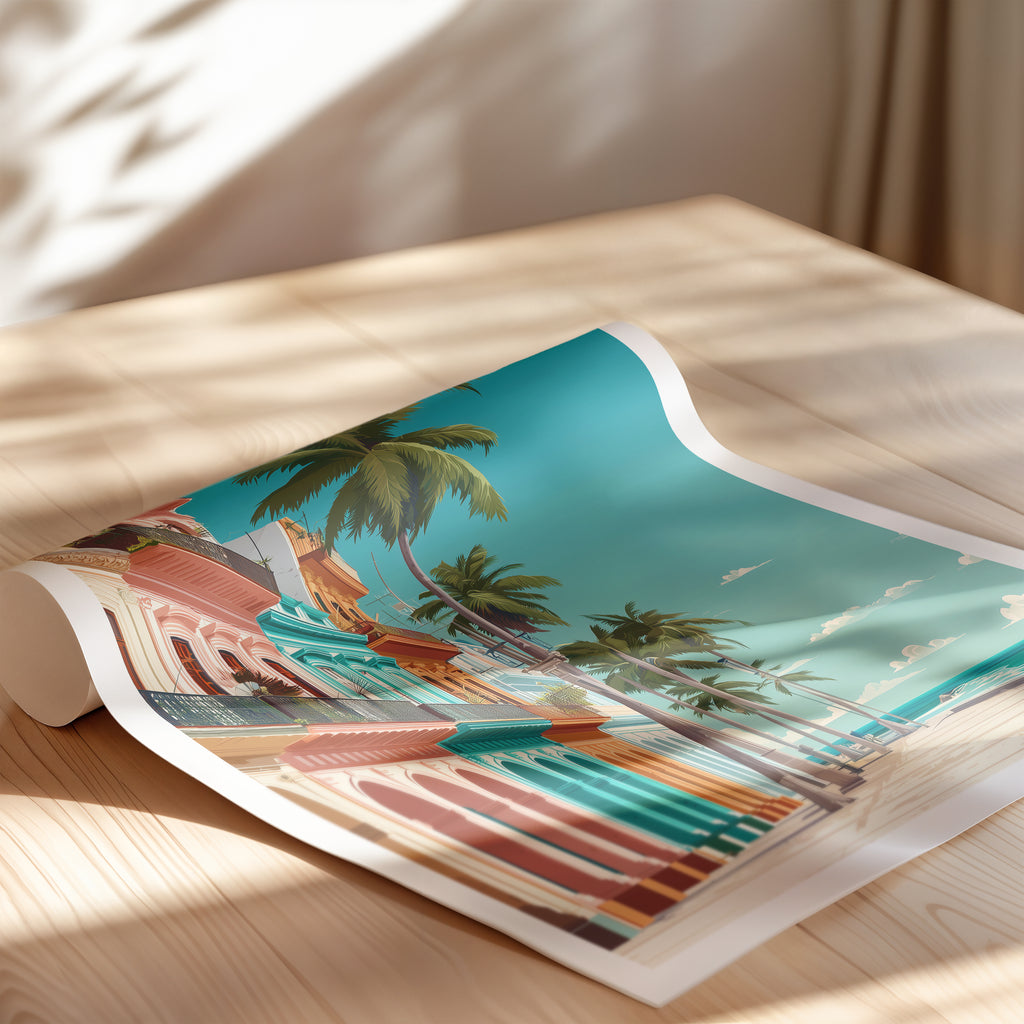 Havana Travel Poster: Cuba Print, Caribbean Wall Art