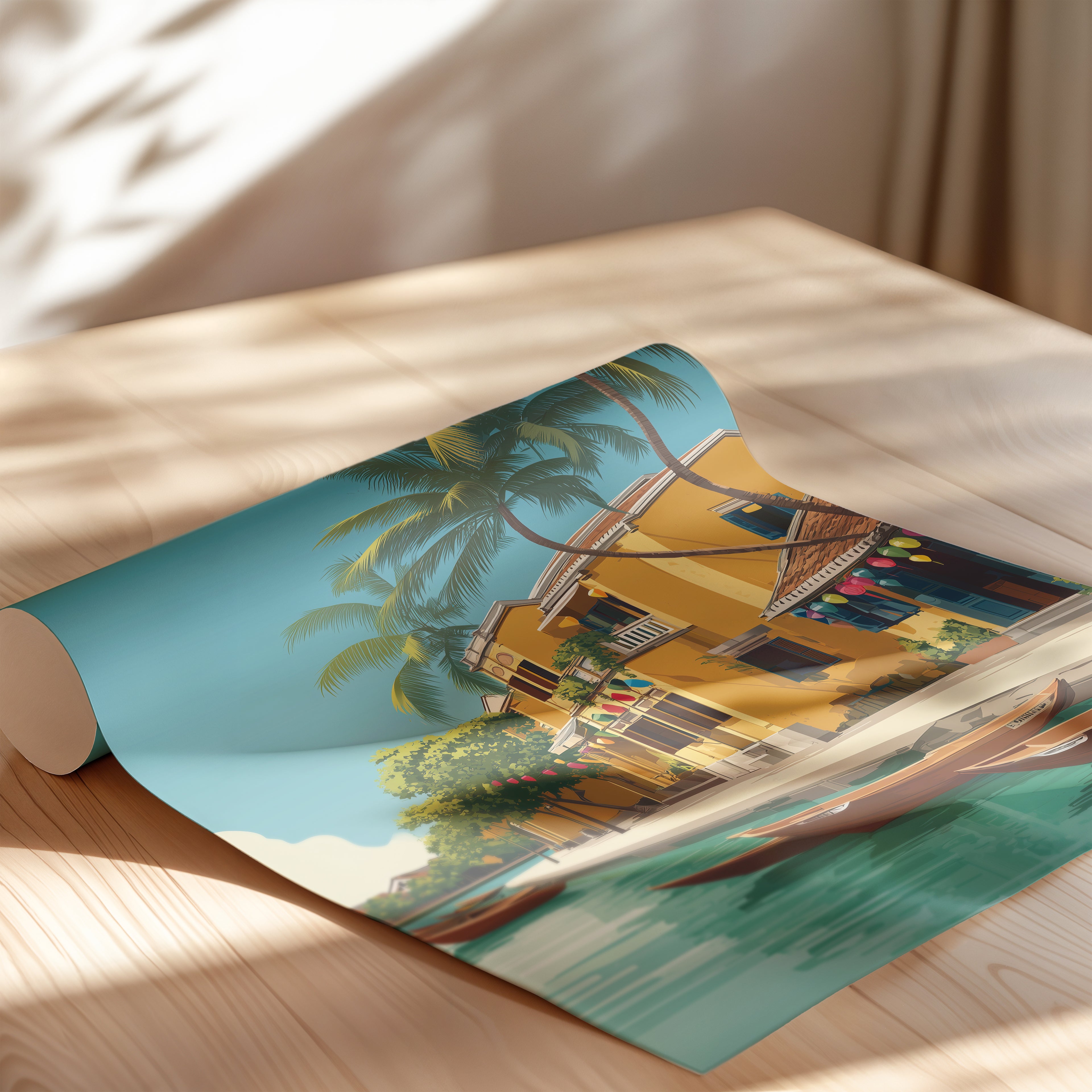 Hoi An Vietnam Poster – Lantern Street Wall Art, Riverside Town Print, Asian Travel Photography Decor