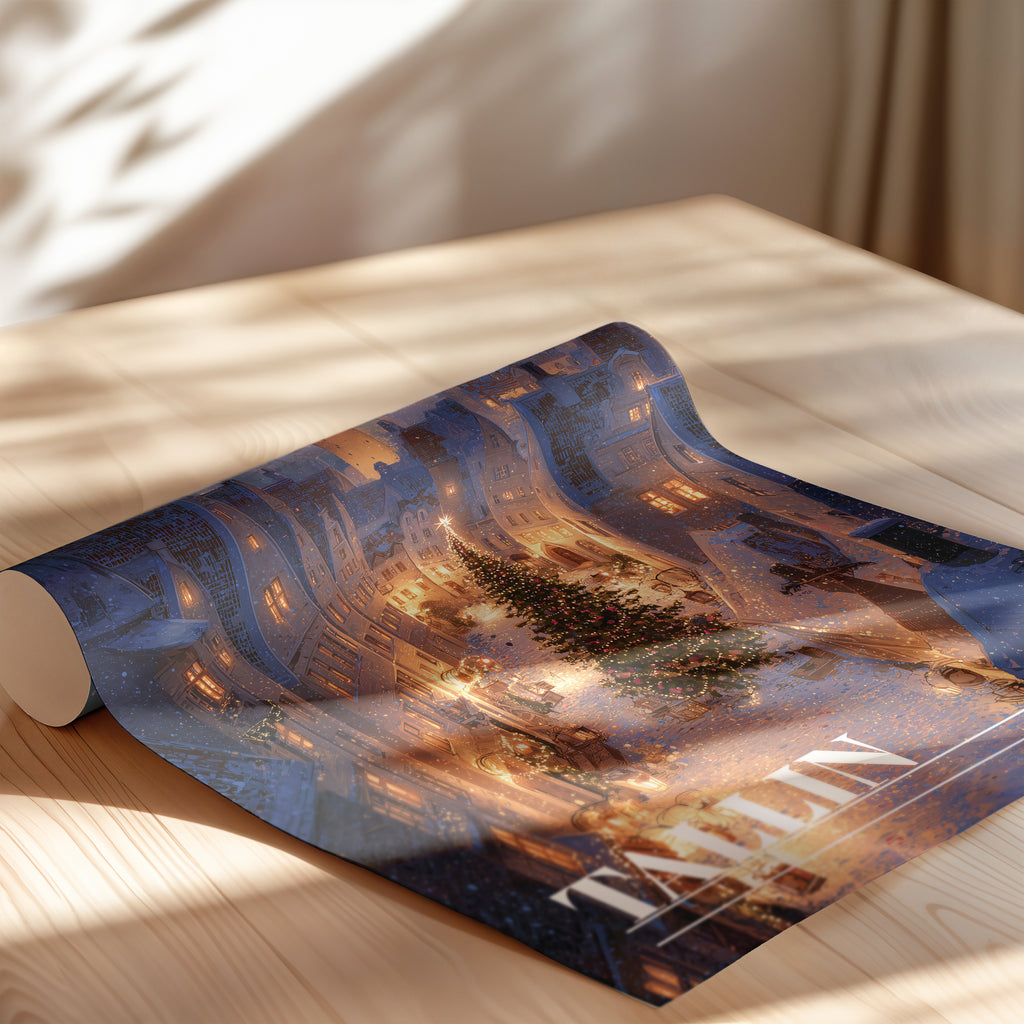 Tallinn Christmas Market Travel Print: Medieval Estonia Old Town Winter Decor