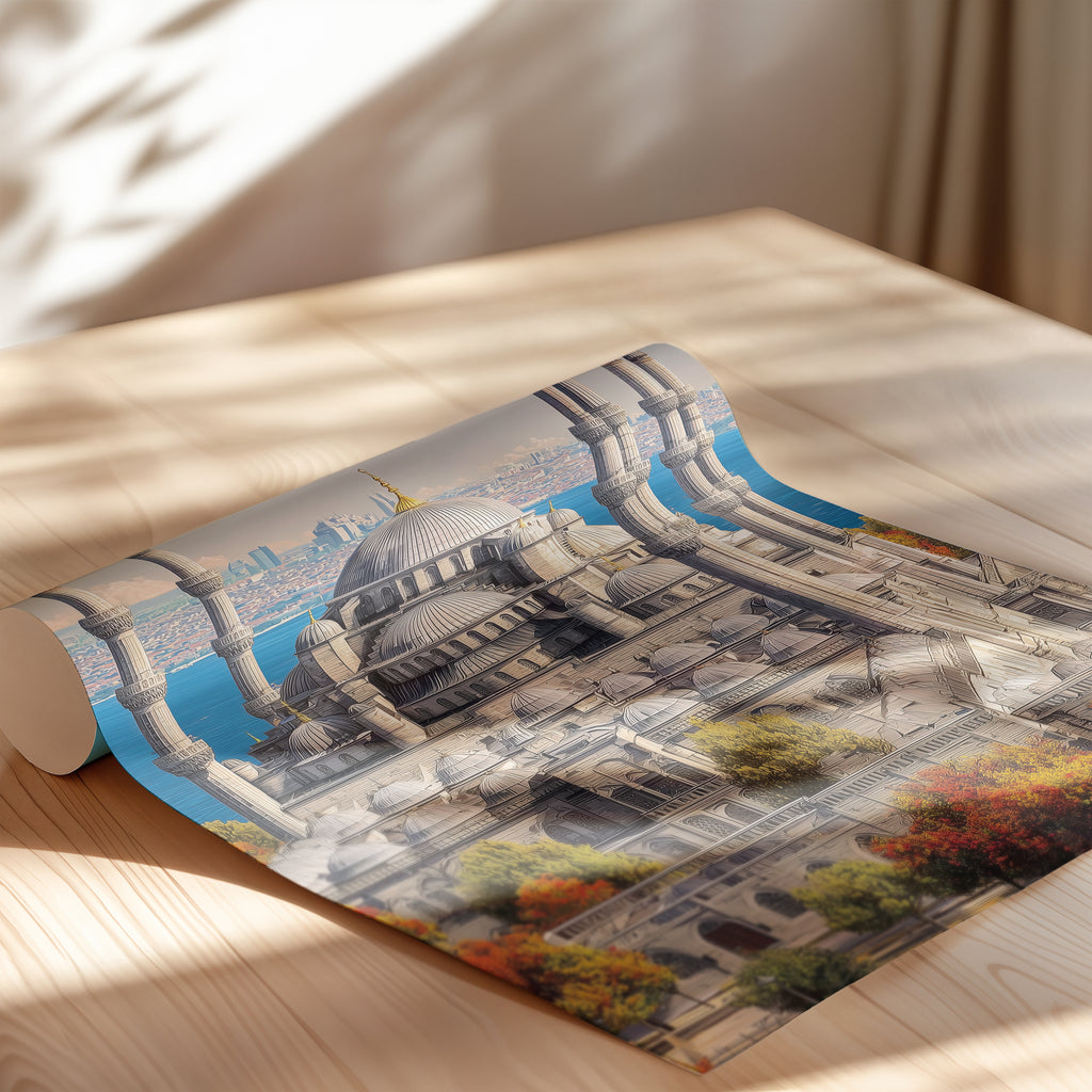 Istanbul Turkey Poster – Blue Mosque Wall Art, Historic Architecture Print, Islamic Travel Photography Decor