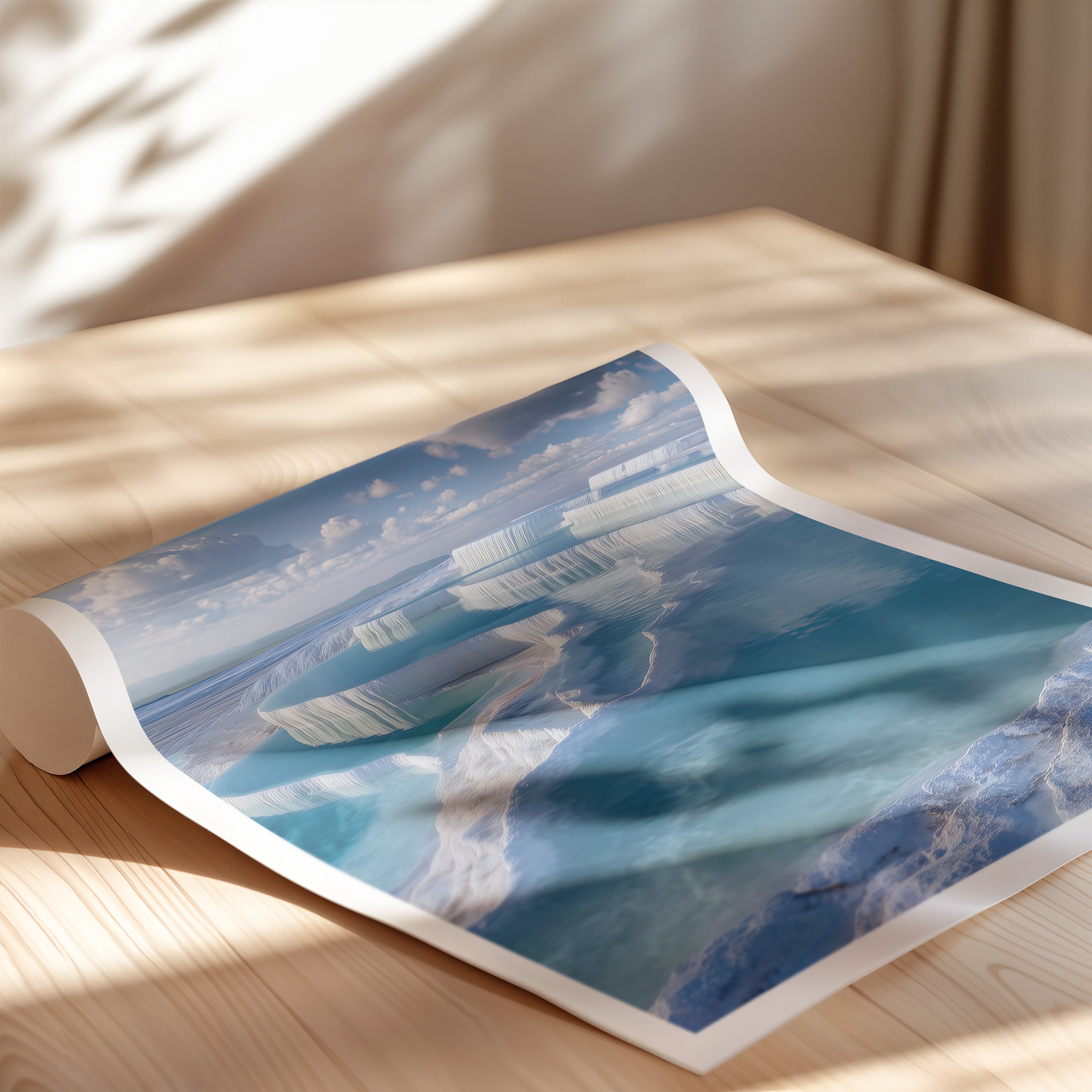 Pamukkale Turkey Travel Poster – Thermal Pools Wall Art, Landscape Print, Natural Wonder Decor