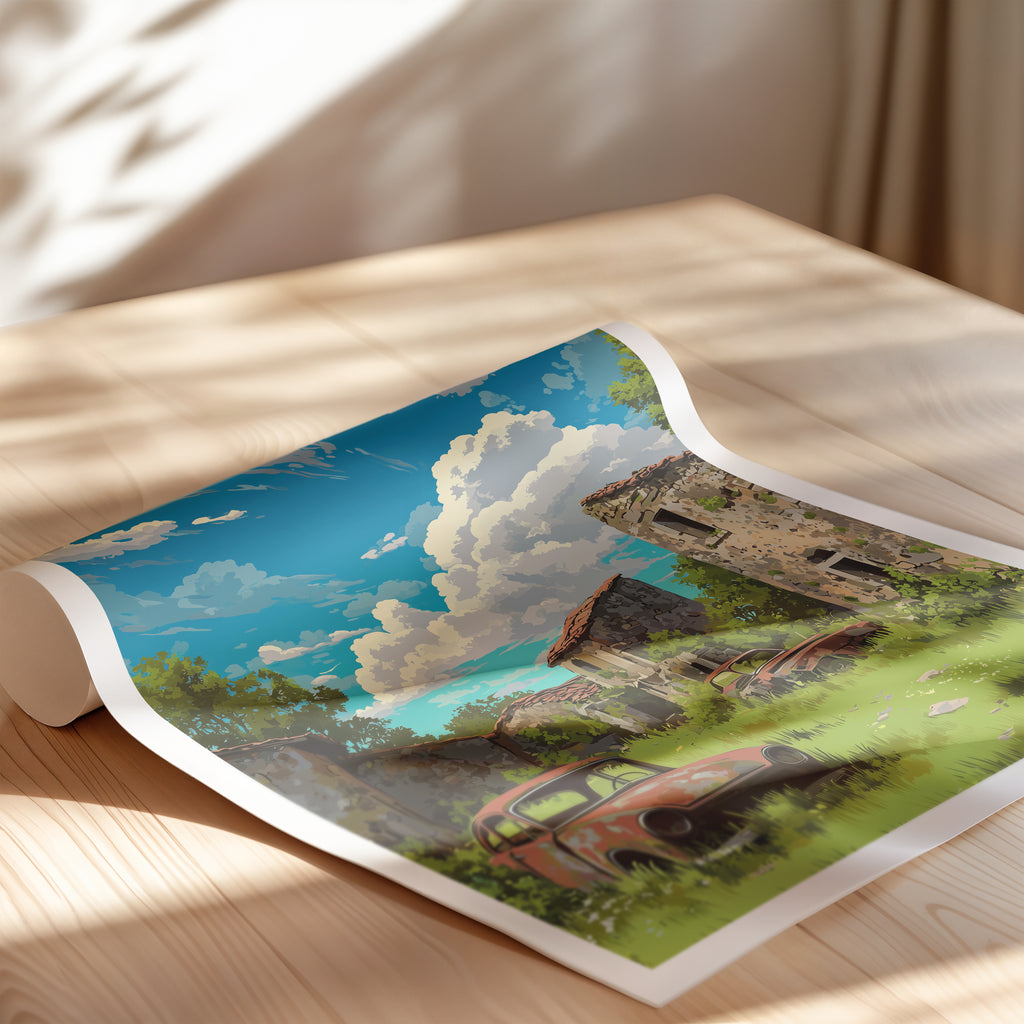 Oradour-sur-Glane Travel Poster: Abandoned Village Print, France Wall Art