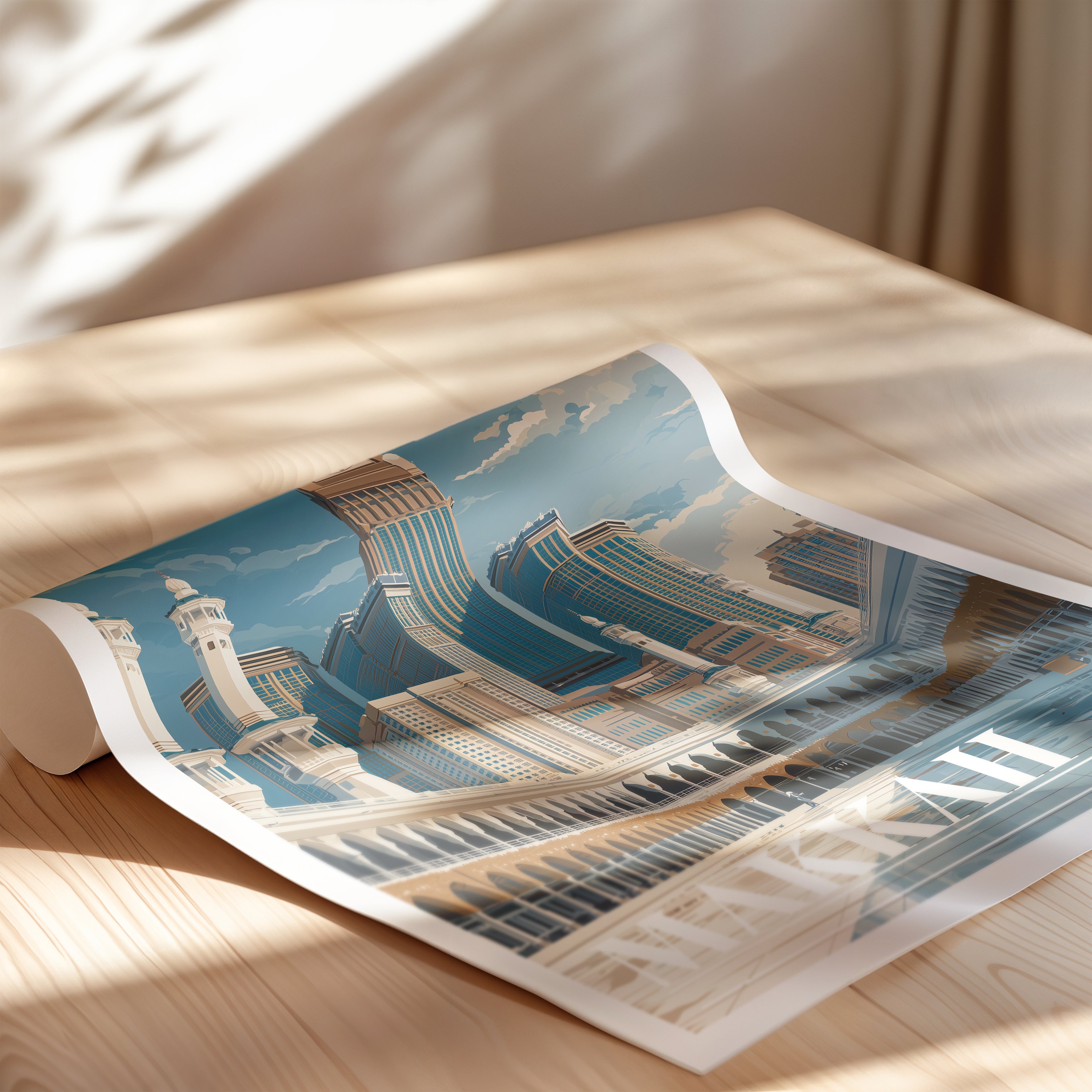 Mecca Travel Poster: Makkah Clock Tower Print, Saudi Arabia Wall Art