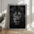 Majestic Lion Art Print: Black and White Wildlife Poster