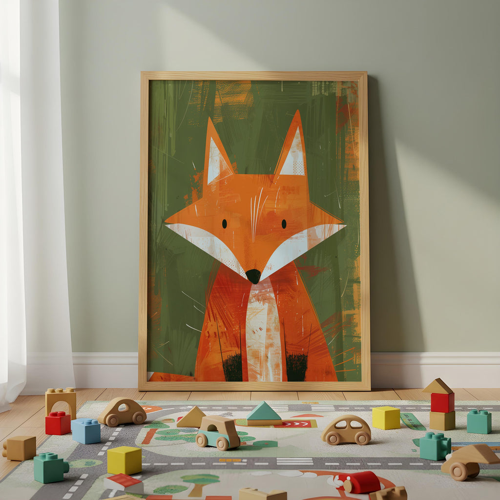 Fox Nursery Wall Art – Woodland Animal Print for Kids