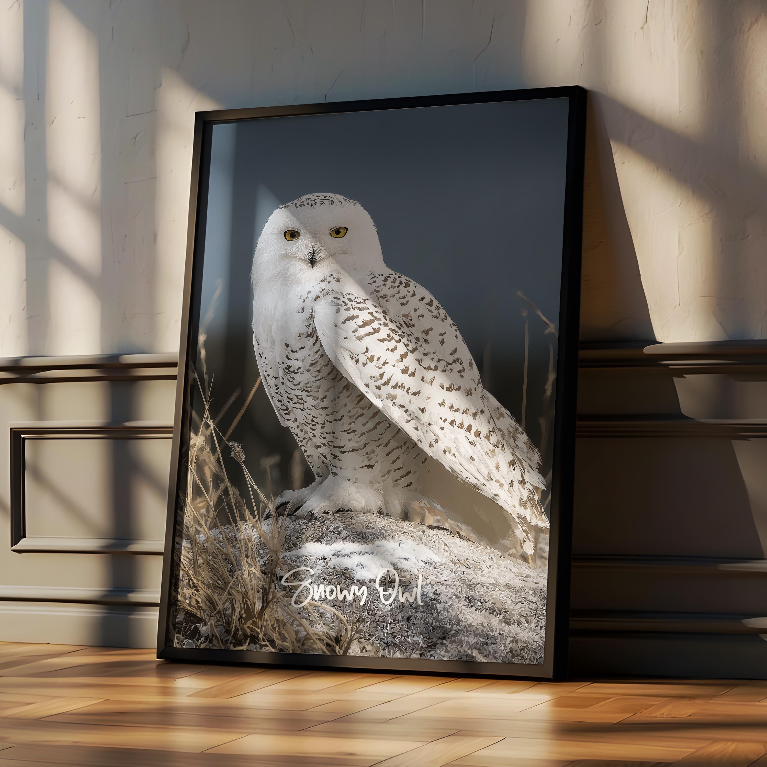 Snowy Owl Framed Poster: Arctic Nursery Wall Art