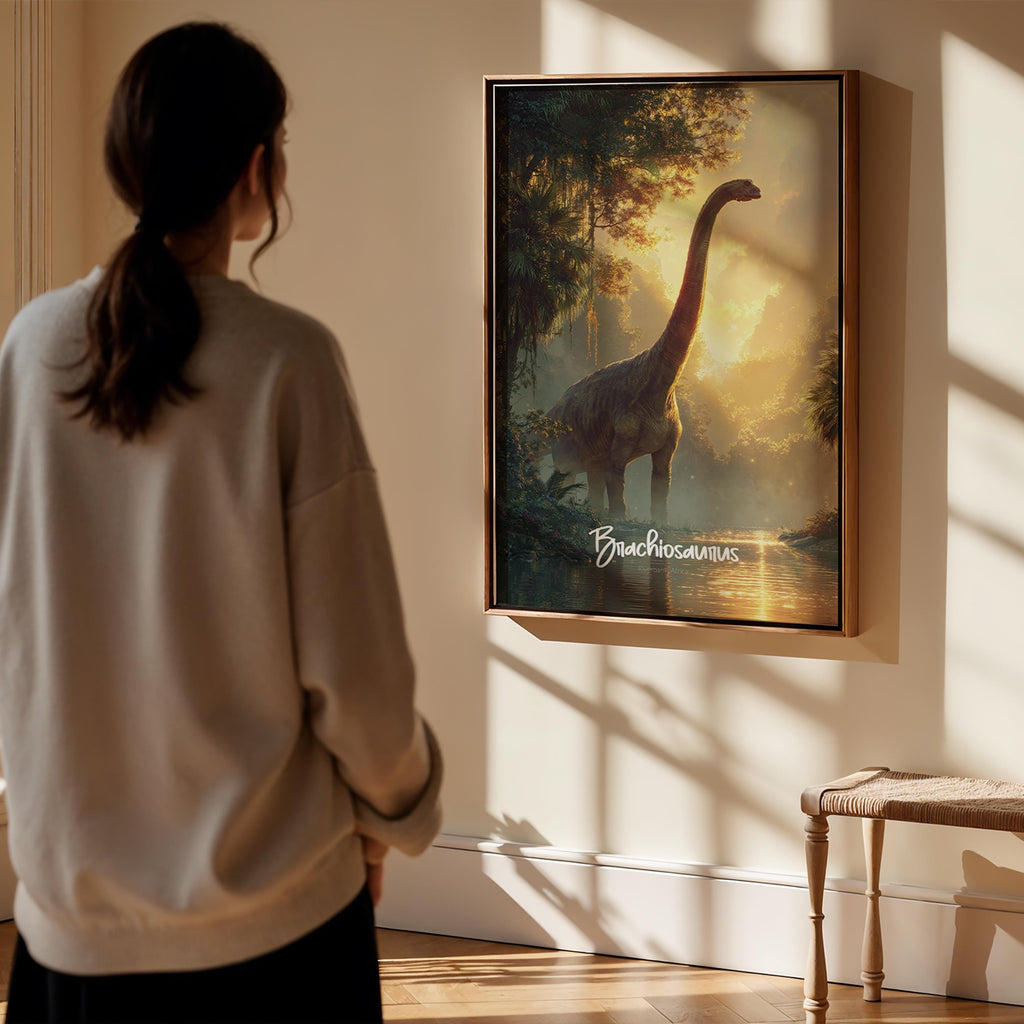 Brachiosaurus Framed Poster: Jurassic Nursery Wall Art