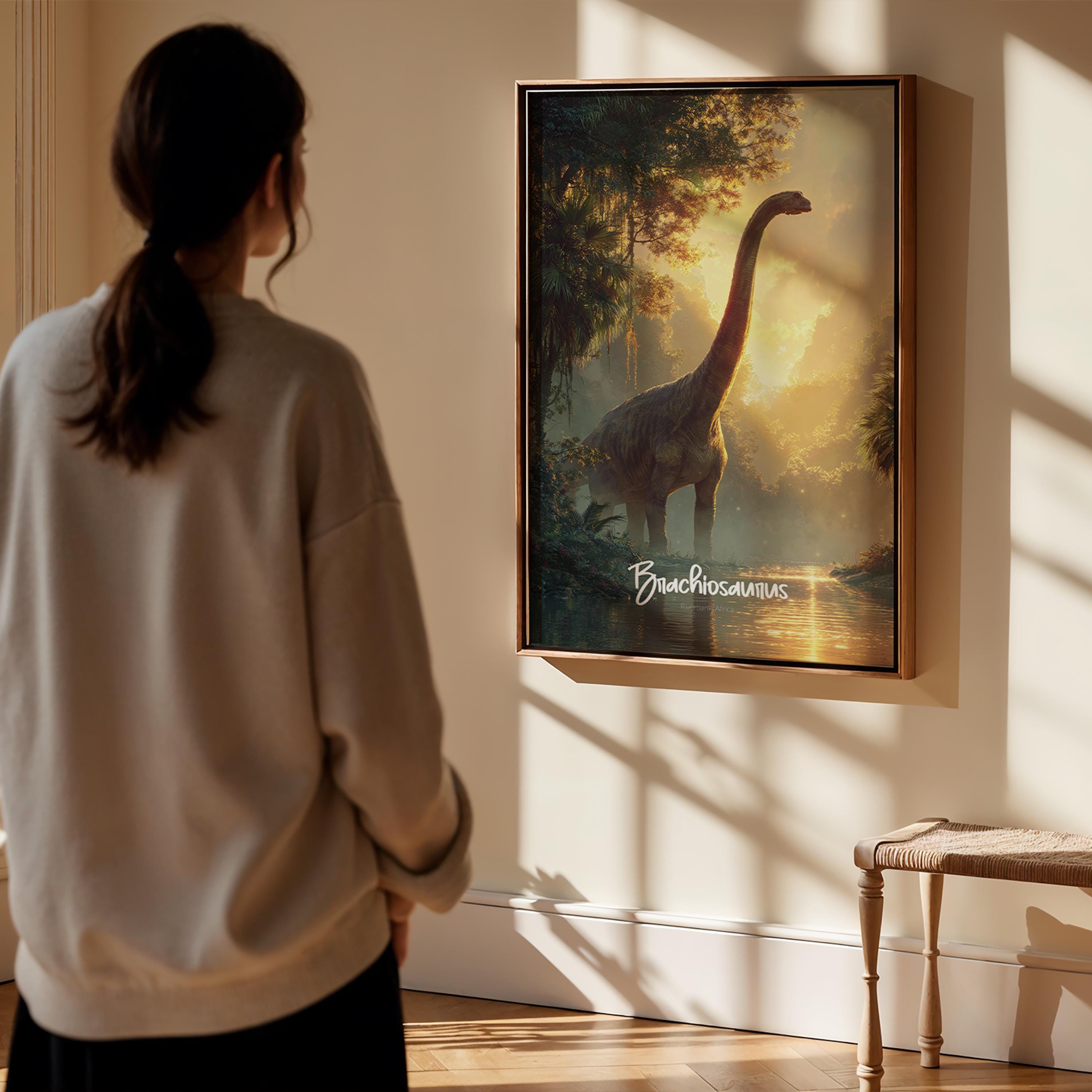 Brachiosaurus Framed Poster: Jurassic Nursery Wall Art