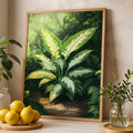 Dieffenbachia Plant Print: Tropical Green Leaf Botanical Illustration
