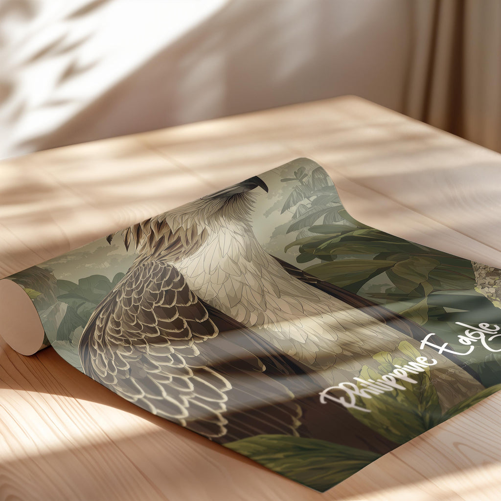 Philippine Eagle Framed Poster: Rare Bird Nursery Decor, Wildlife Art