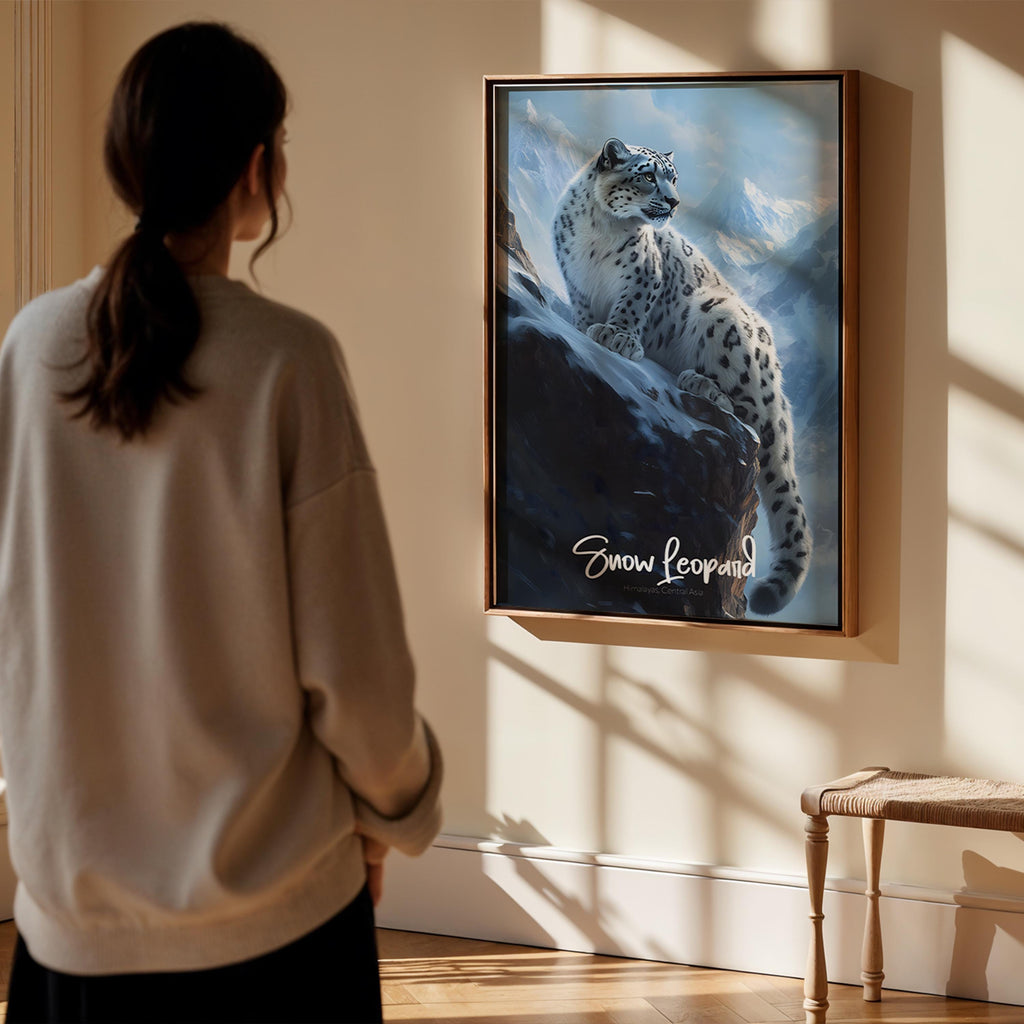 Snow Leopard Himalayas Print: Wildlife Art, Nature Poster