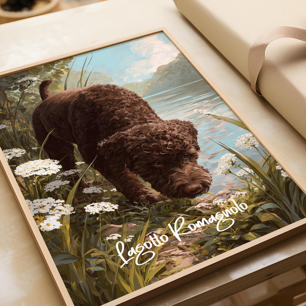 Lagotto Romagnolo Print: Italian Truffle Dog Art