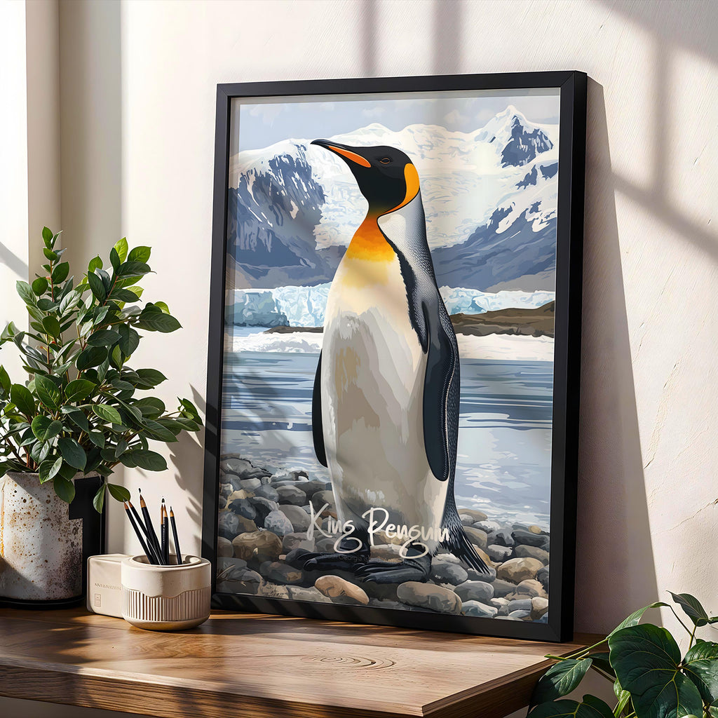 King Penguin Art Print: Tropical Wildlife Illustration, Nature Lover Gift