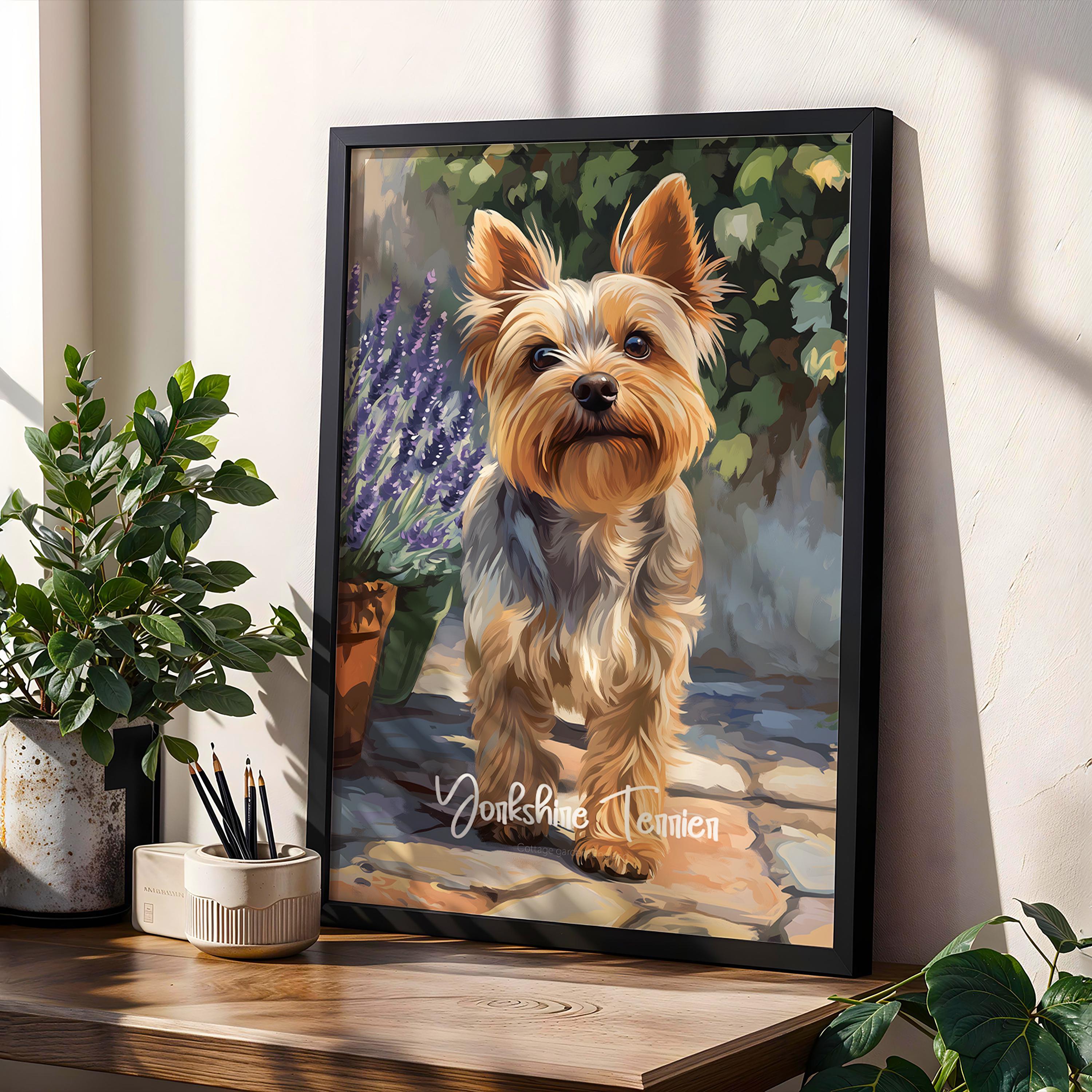 Yorkshire Terrier Art Print – Framed Dog Illustration, Home Decor