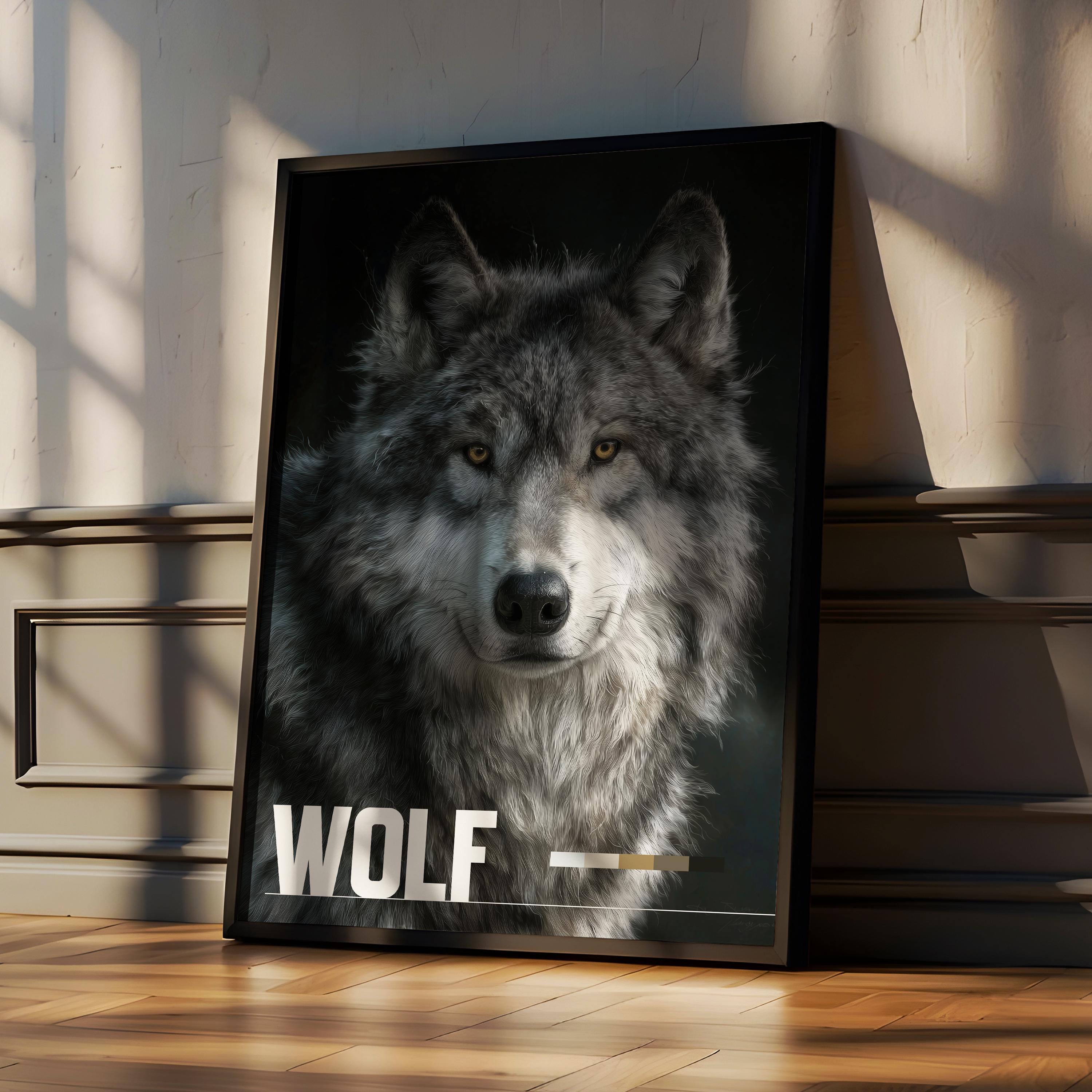 Wolf Framed Poster: Majestic Wildlife Wall Art for Nursery or Kids Room