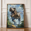 Tyrannosaurus Rex Framed Poster: Jurassic Kids Room Wall Art