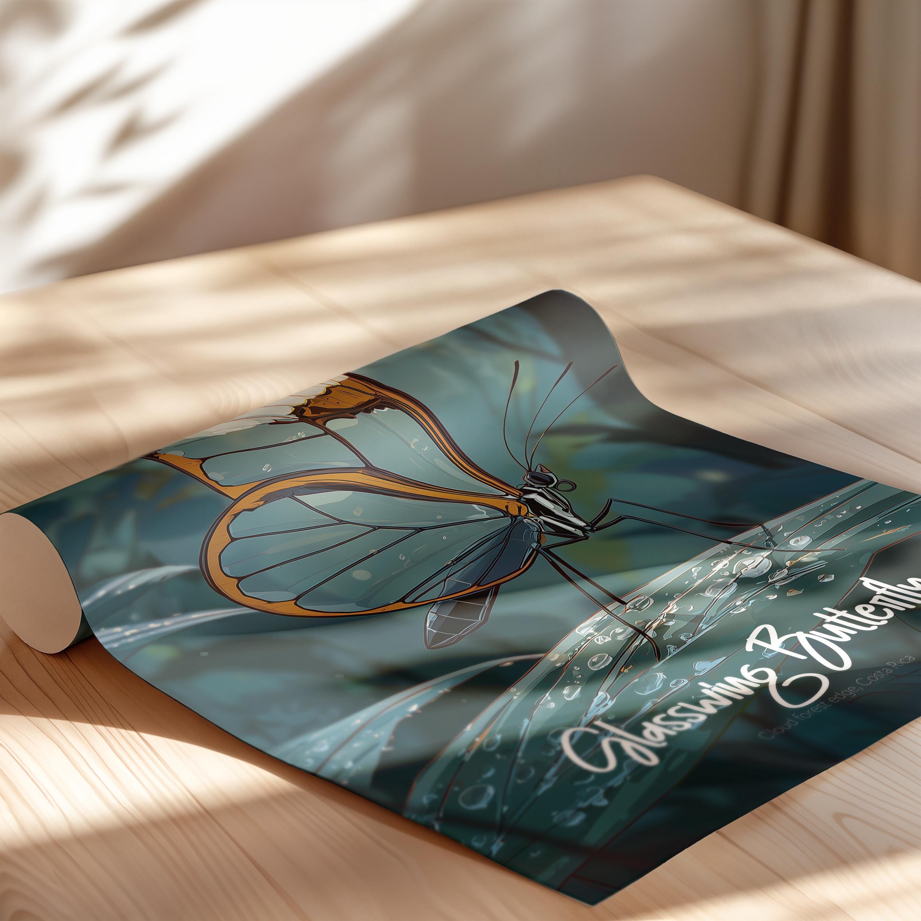 Glasswing Butterfly Print: Ethereal Insect Wall Art, Nature Decor