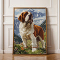Saint Bernard Wall Art – Gentle Mountain Dog Illustration, Nature-Inspired Decor, Gift for Dog Lovers