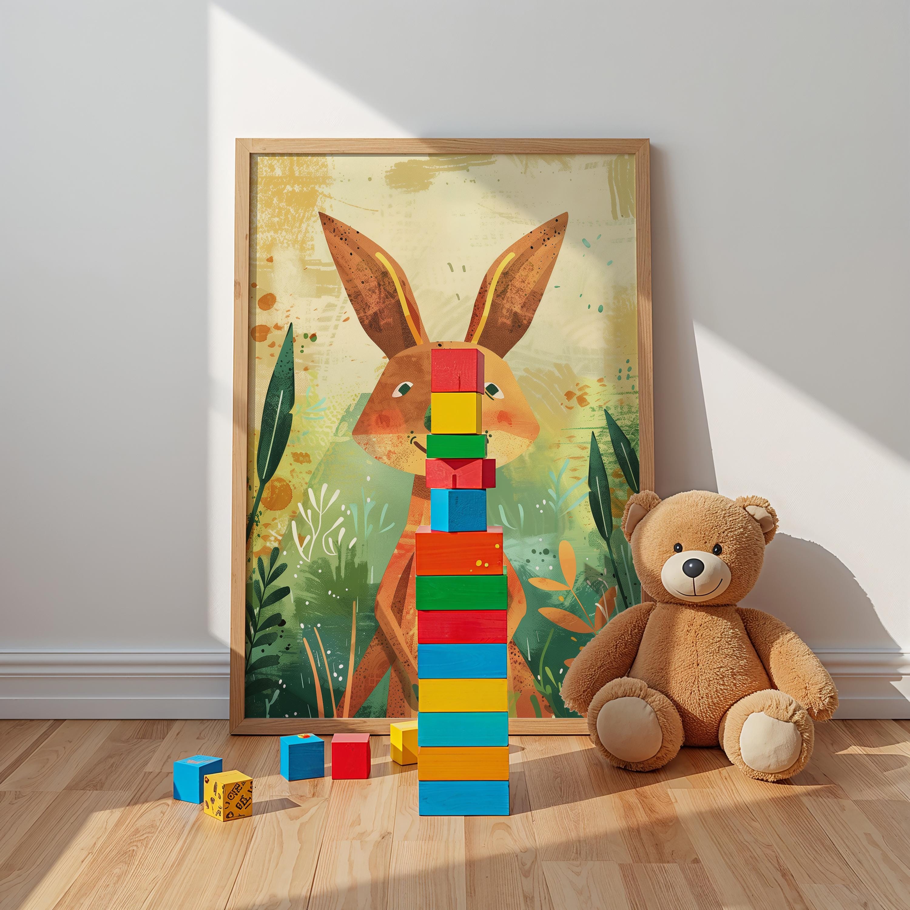 Kangaroo Nursery Wall Art – Australian Animal Print