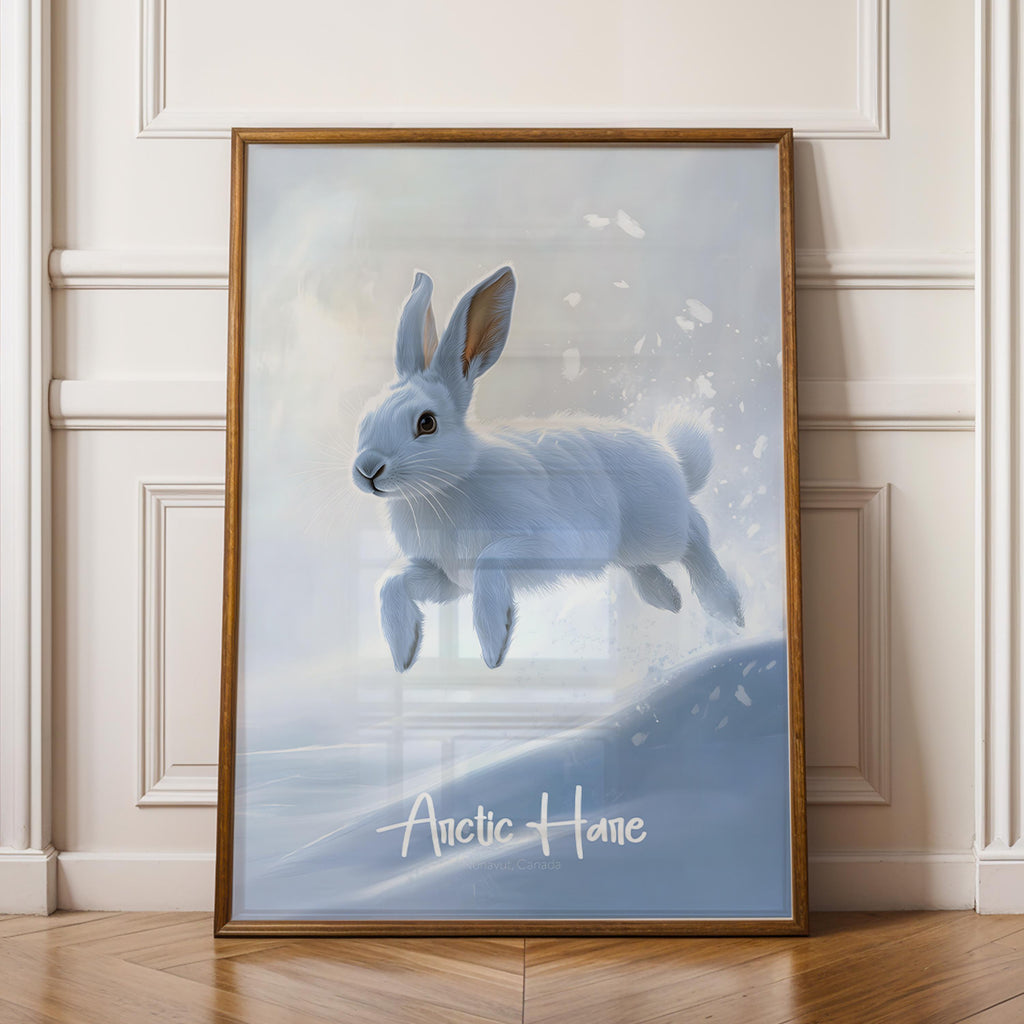Arctic Hare Print: Minimalist Scandinavian Wildlife Illustration