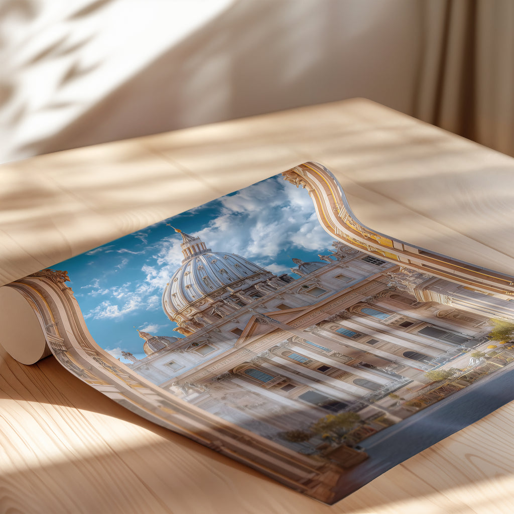 Vatican City Travel Poster: St. Peter's Basilica Art Print
