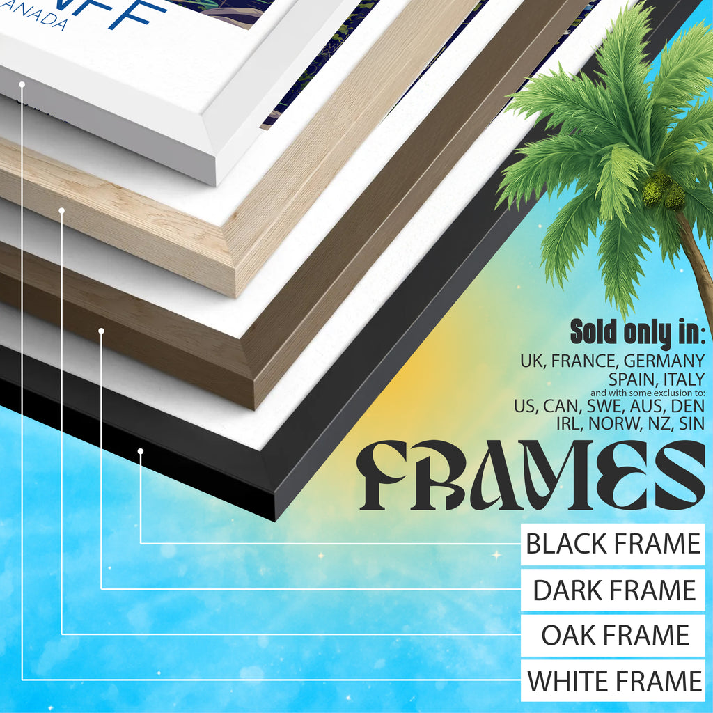 Banff Canada Travel Poster: Scenic Mountain Lake Illustration Art