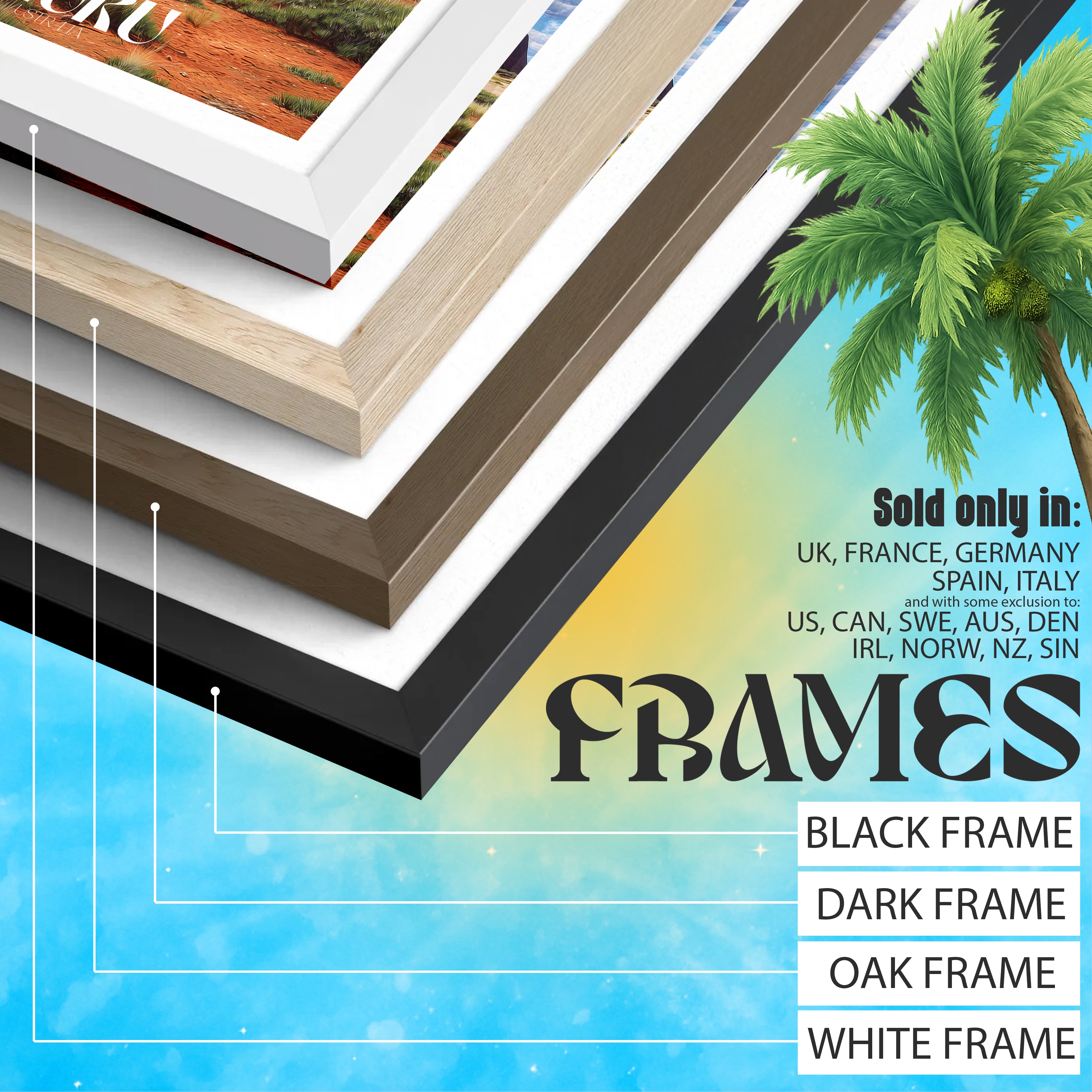 Australia Travel Poster – Uluru Red Rock Print, Outback Landscape Wall Art, Desert Landmark Decor