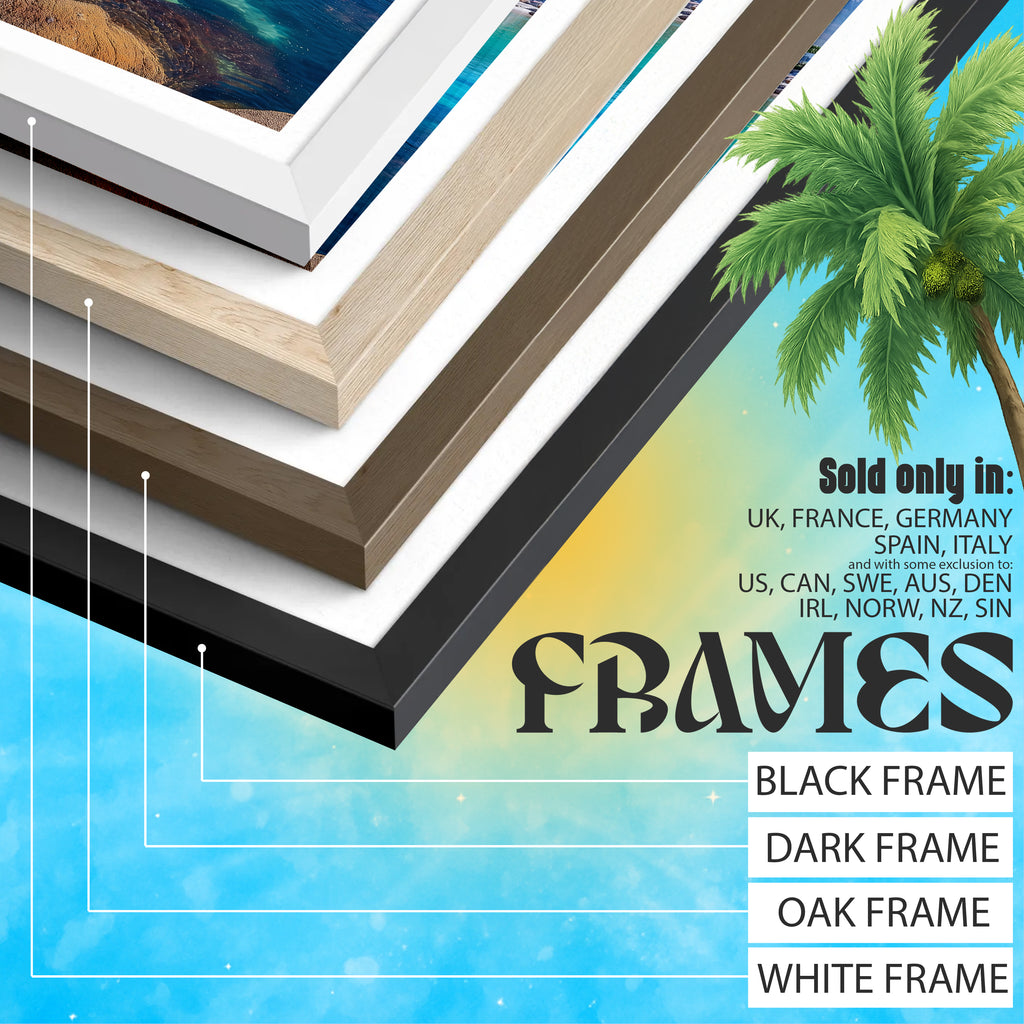 South Africa Travel Poster – Cape Town Wall Art Print, Coastal Landscape, Table Mountain View