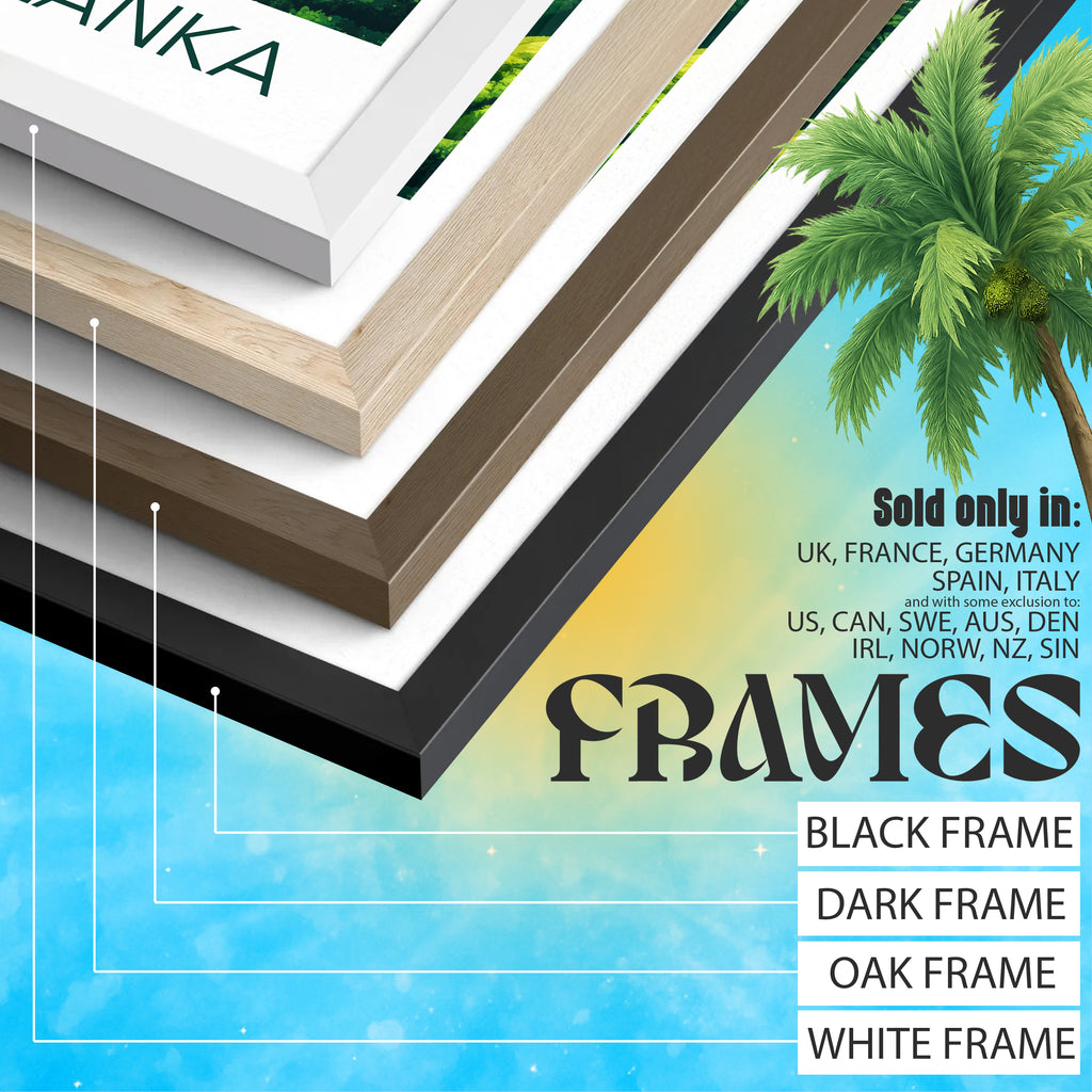 Sri Lanka Travel Poster: Tea Hills Illustration Art