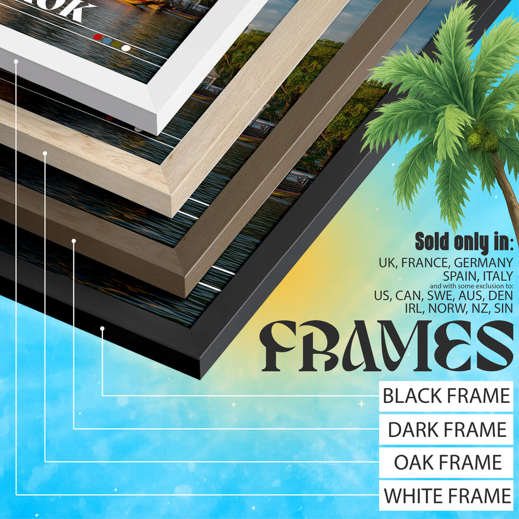 Bangkok Thailand Poster – Wat Arun Temple Wall Art, Asian Travel Print, Riverside Photography Decor