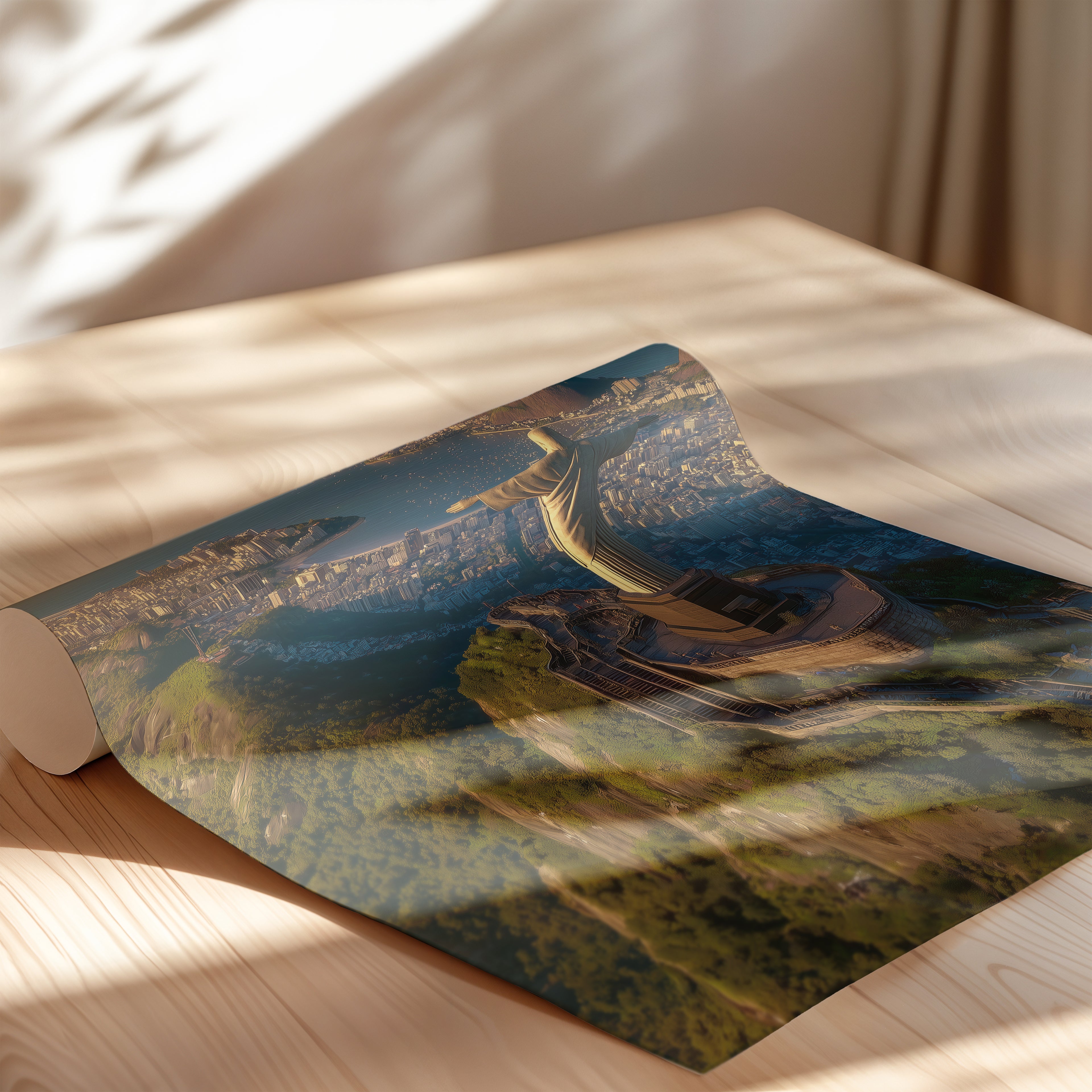 Christ the Redeemer Travel Print: Rio de Janeiro Mountain Landscape