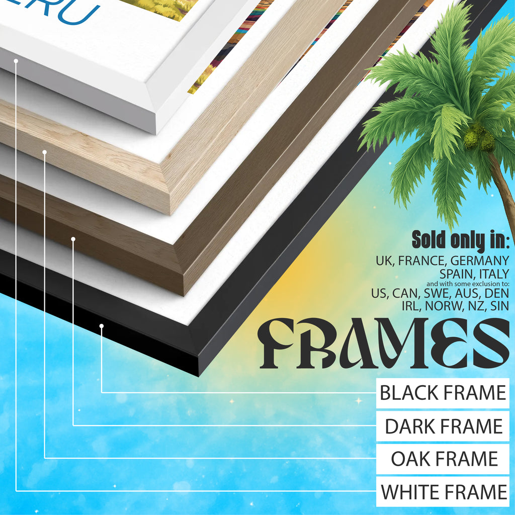 Peru Travel Poster: Andean Mountain Landscape Illustration Art