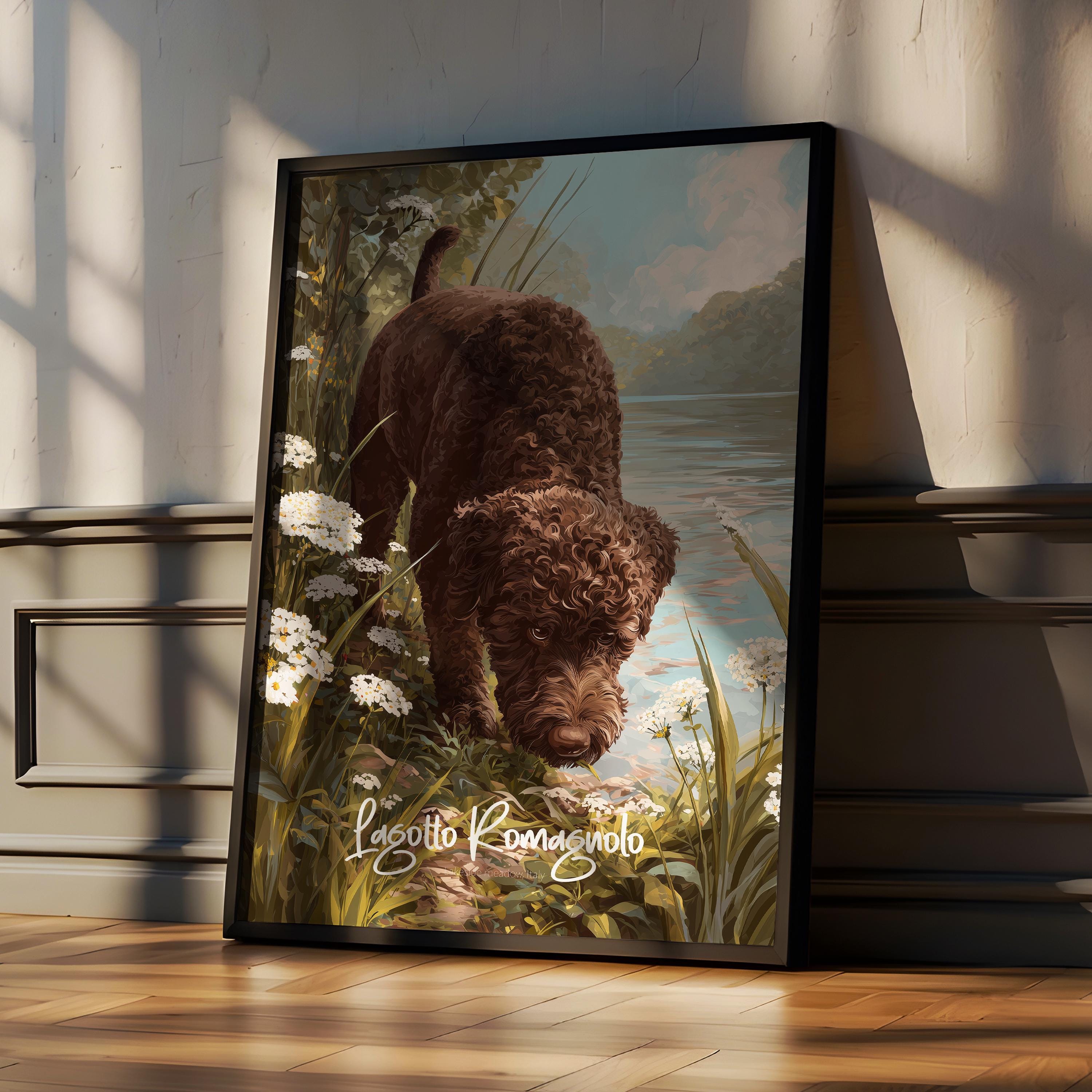 Lagotto Romagnolo Print: Italian Truffle Dog Art