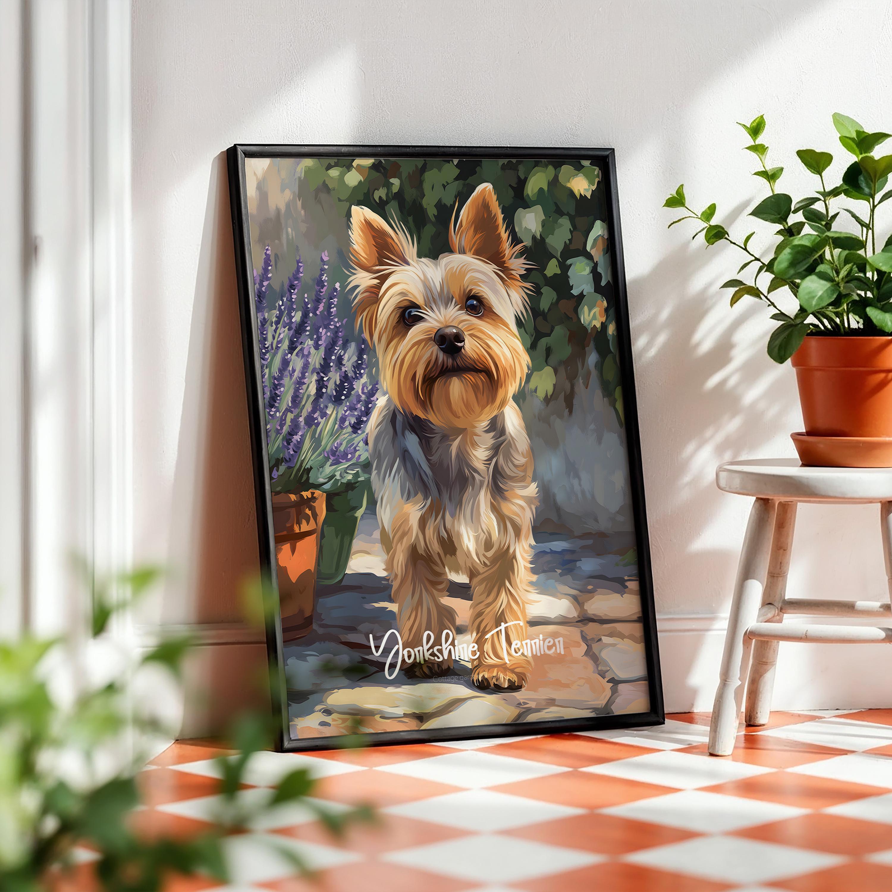 Yorkshire Terrier Art Print – Framed Dog Illustration, Home Decor