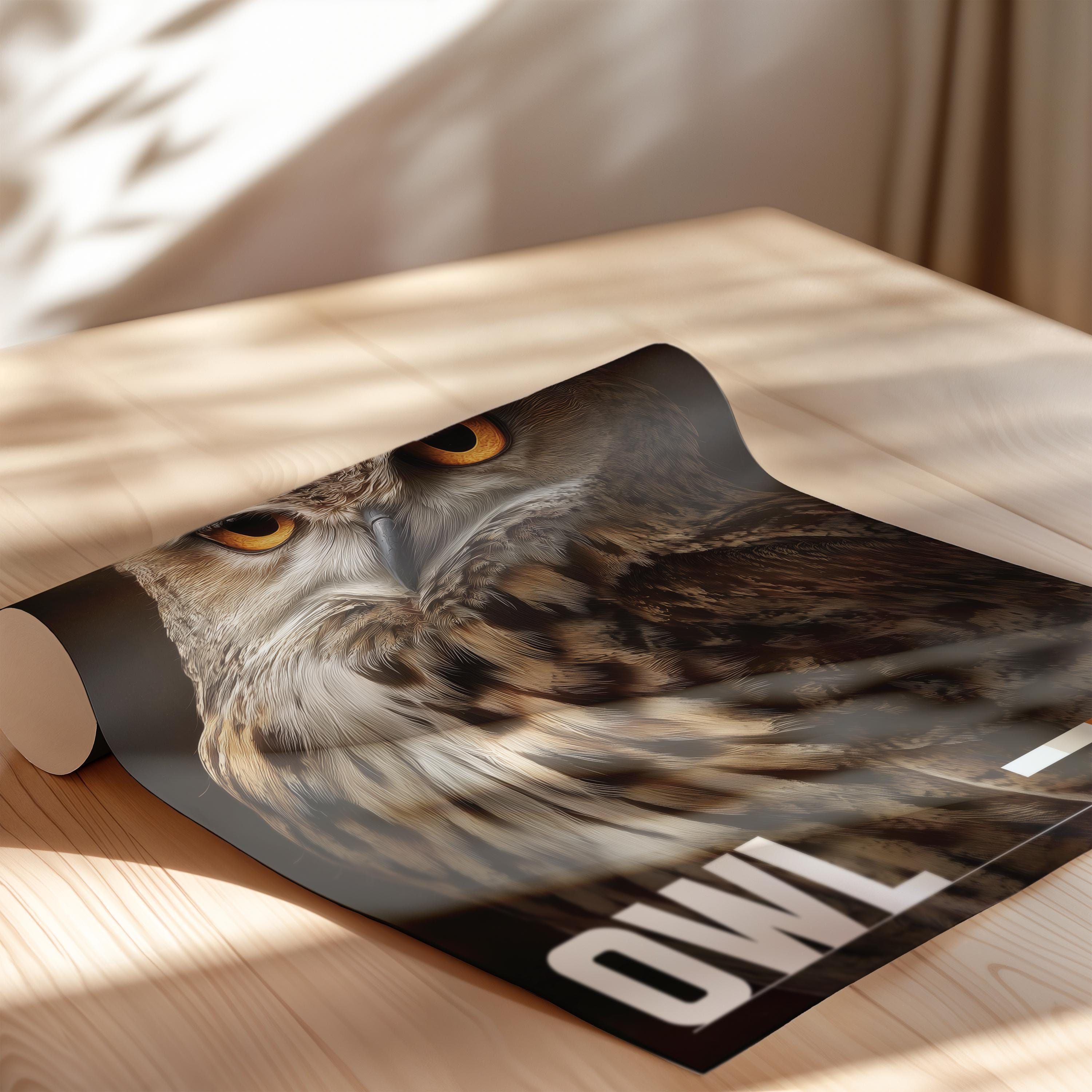 Owl Framed Poster: Wise Woodland Bird Wall Art for Nursery or Kids Room
