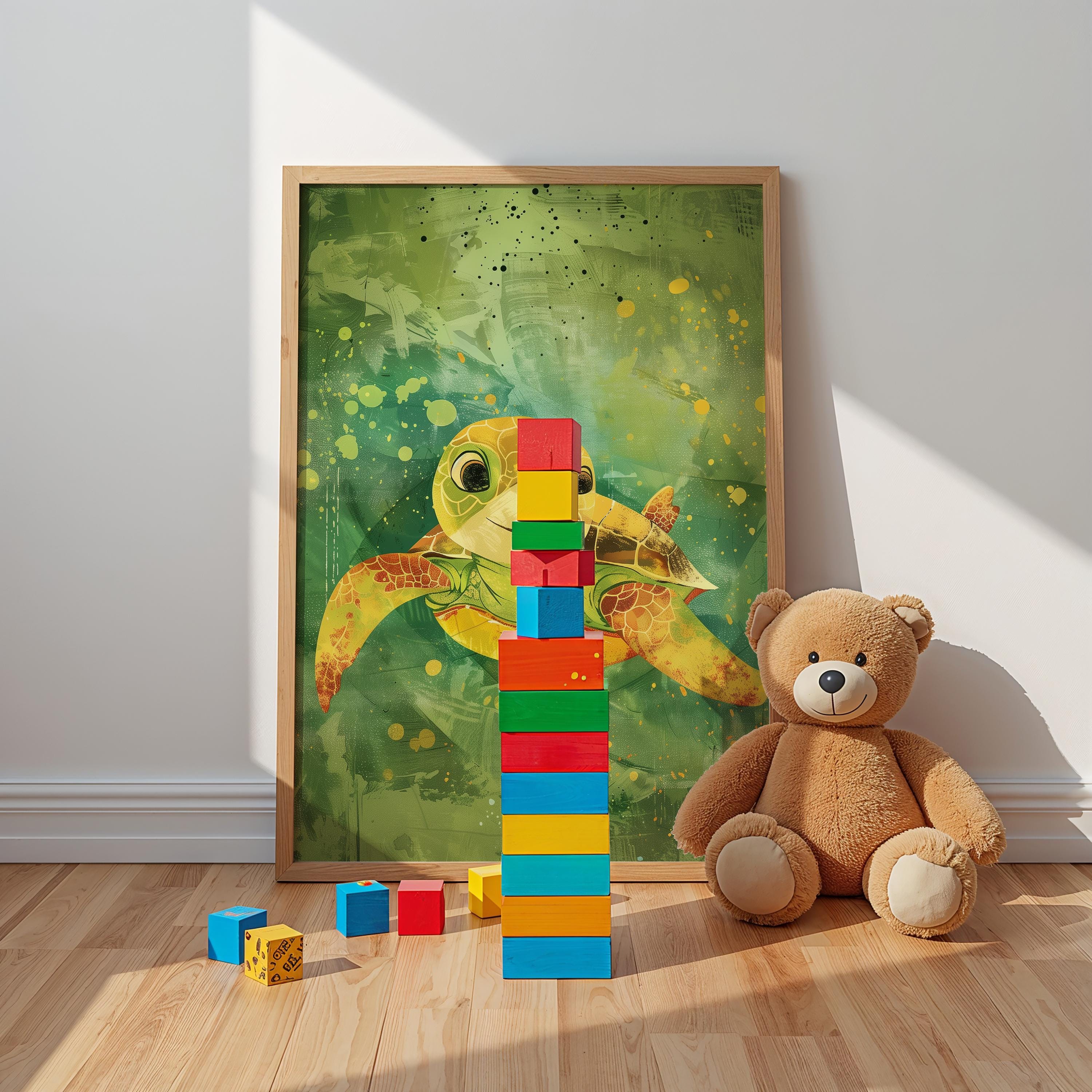 Sea Turtle Nursery Wall Art – Ocean Animal Print