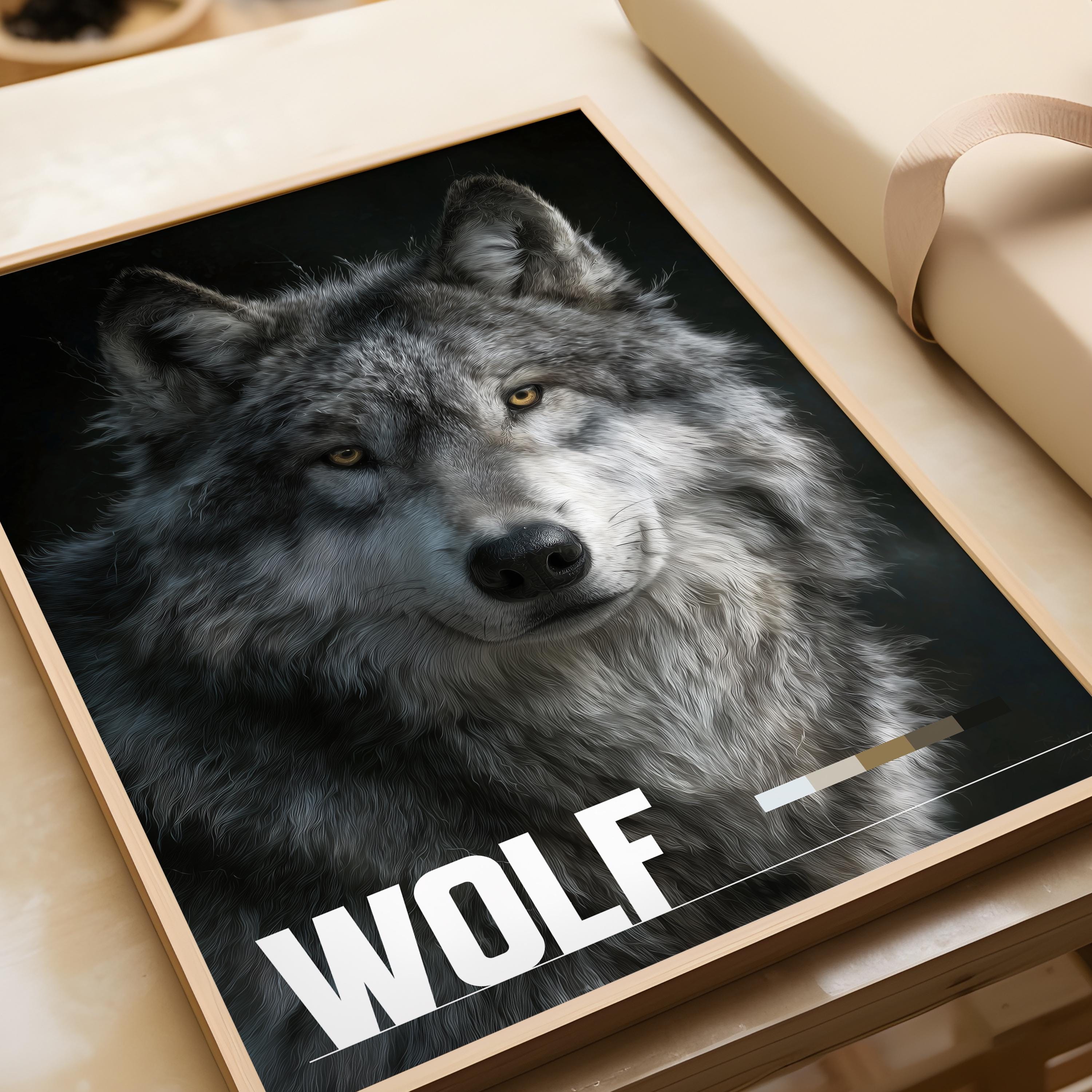 Wolf Framed Poster: Majestic Wildlife Wall Art for Nursery or Kids Room
